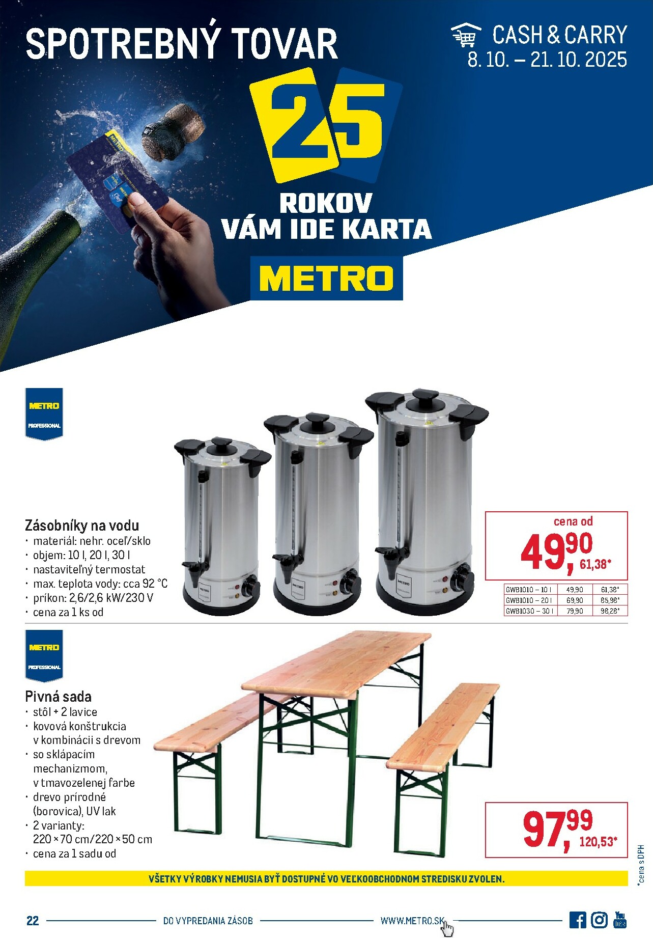 metro - Leták Metro - Spotrebný tovar platný od 08.10. do 21.10.