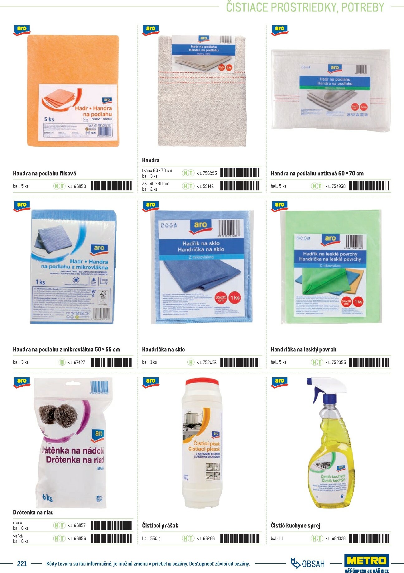 metro - Leták Metro - Katalóg vlastných značiek METRO platný od 01.10. do 31.12. - page: 221 metro - Leták Metro - Katalóg vlastných značiek METRO platný od 01.10. do 31.12. - page: 221