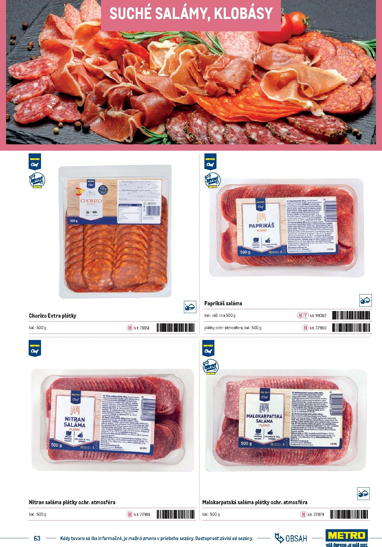 metro - Leták Metro - Katalóg vlastných značiek METRO platný od 21.11. do 21.11. - page: 63