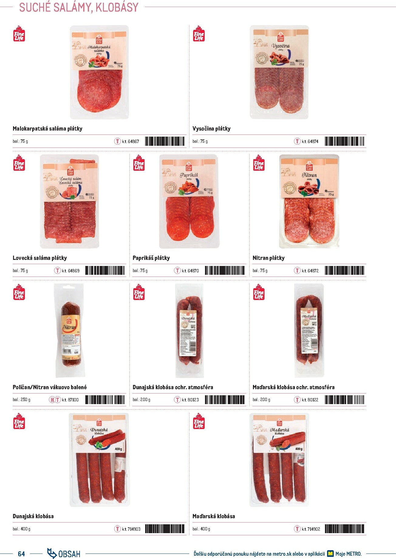 metro - Leták Metro - Katalóg vlastných značiek METRO platný od 21.11. do 21.11. - page: 64