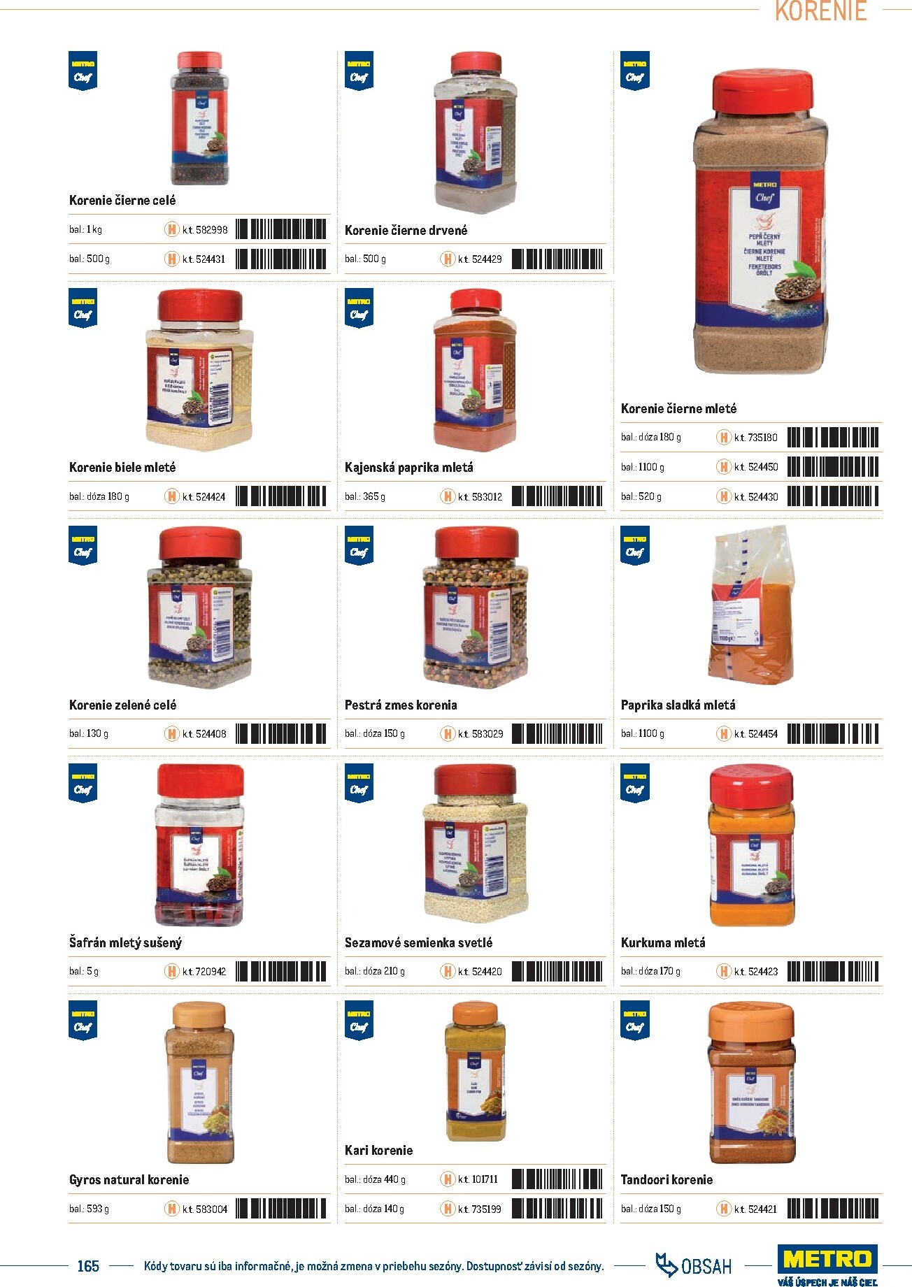 metro - Leták Metro - Katalóg vlastných značiek METRO platný od 21.11. do 21.11. - page: 165