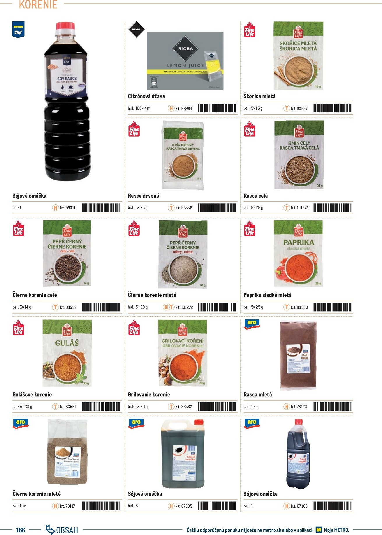 metro - Leták Metro - Katalóg vlastných značiek METRO platný od 21.11. do 21.11. - page: 166