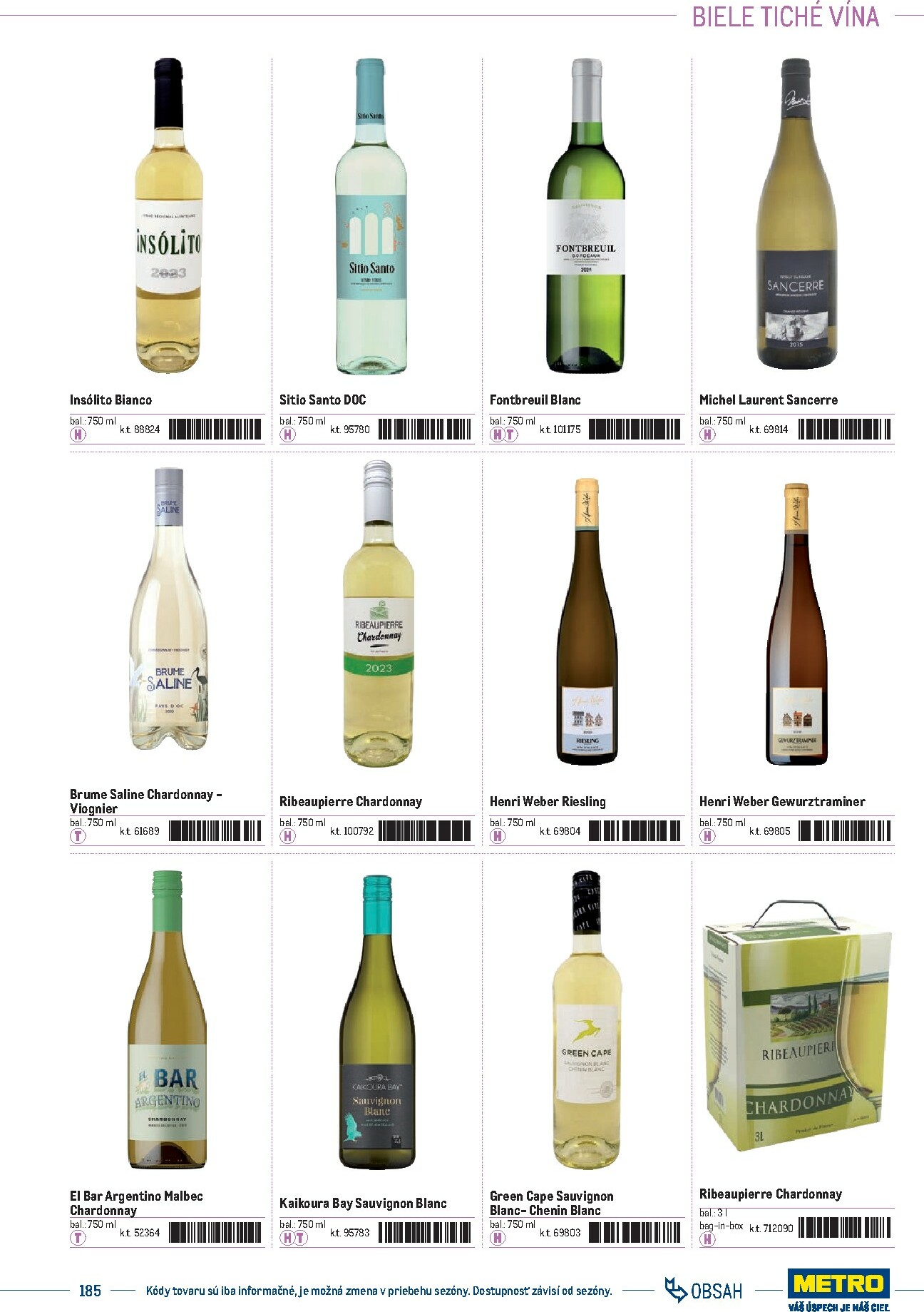 metro - Leták Metro - Katalóg vlastných značiek METRO platný od 21.11. do 21.11. - page: 185