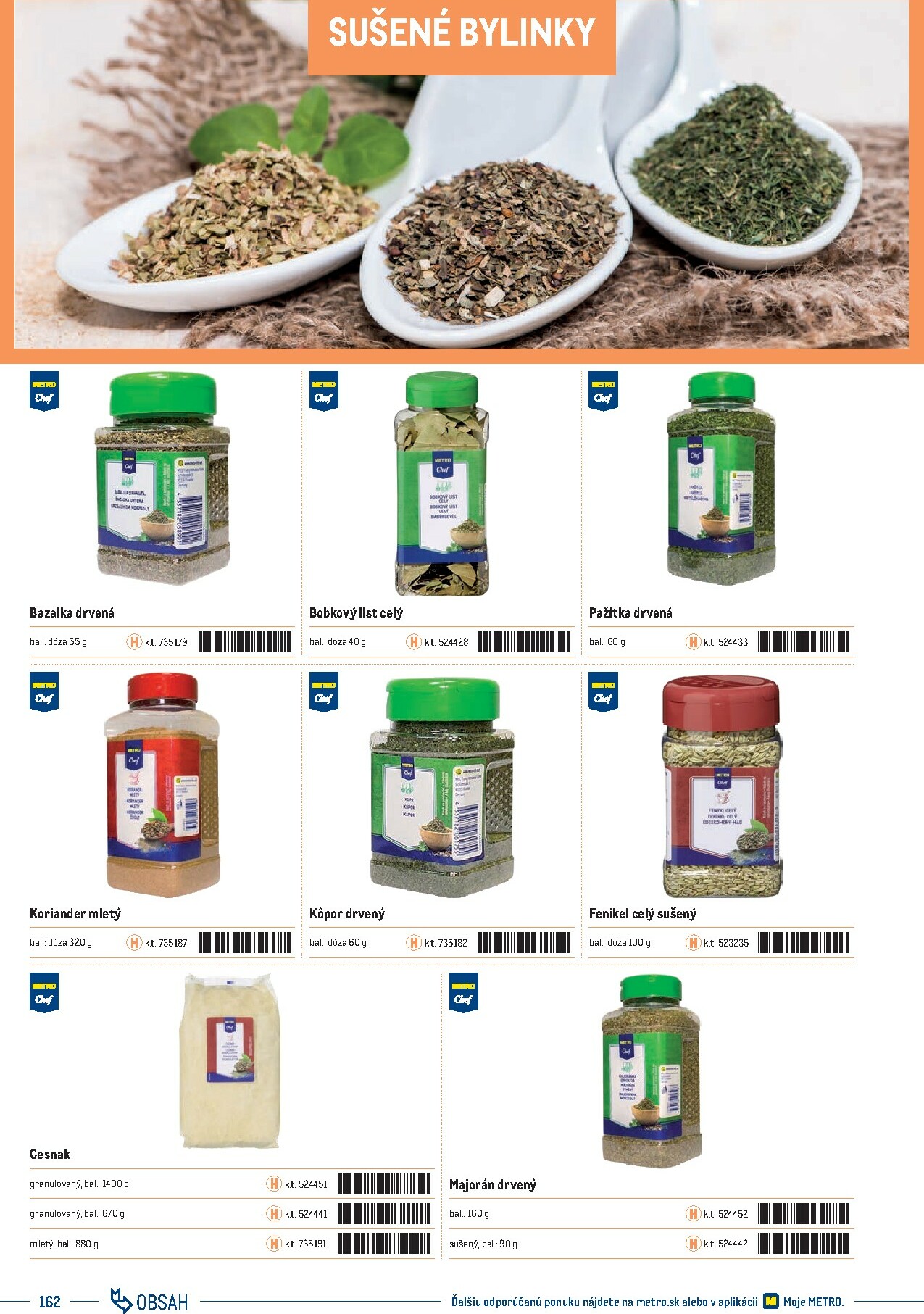 metro - Leták Metro - Katalóg vlastných značiek METRO platný od 21.11. do 21.11. - page: 162