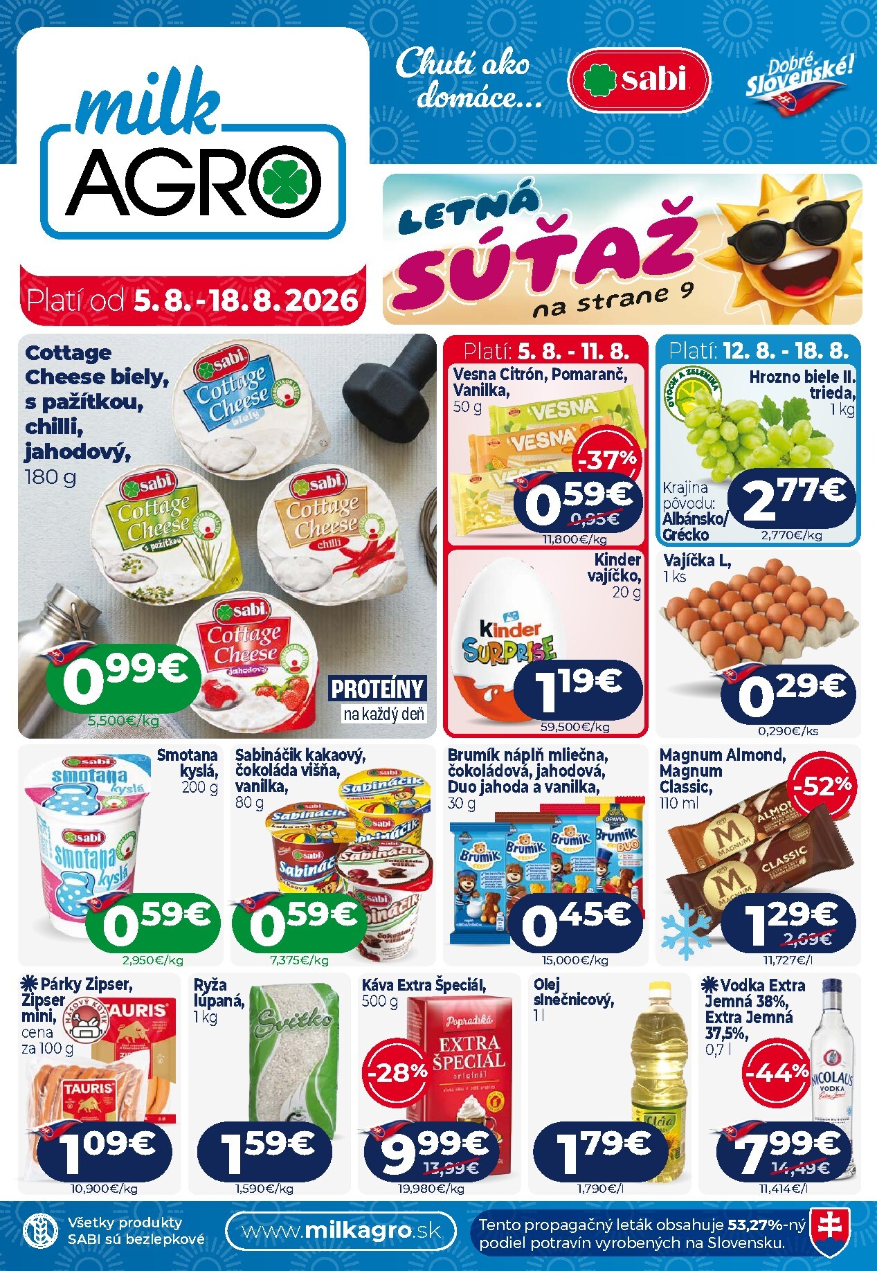 milk-agro - Nový Milk Agro leták od stredy, 05.08.2026 do utorka, 18.08.2026 - page: 1