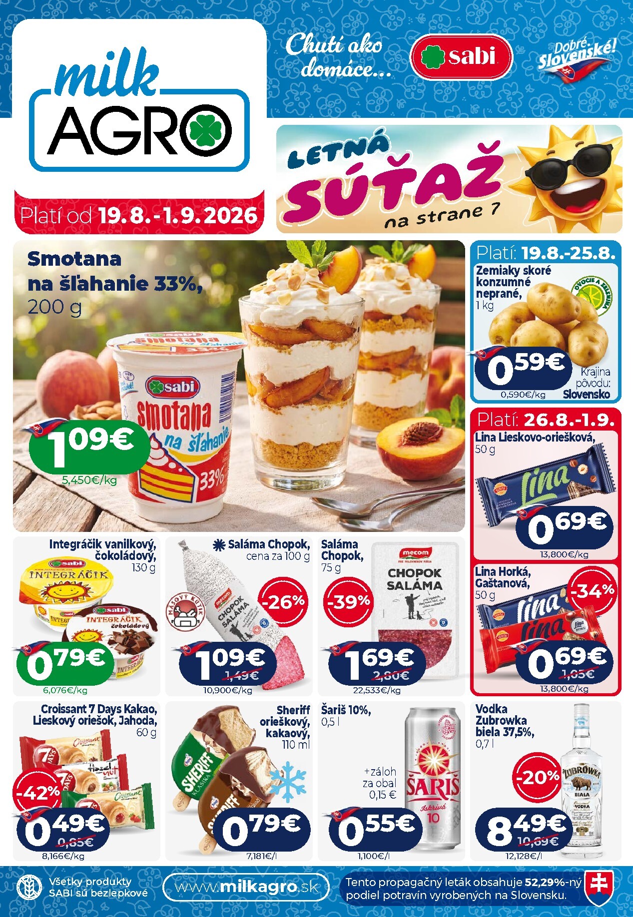 milk-agro - Nový Milk Agro leták od stredy, 19.08.2026 do utorka, 01.09.2026