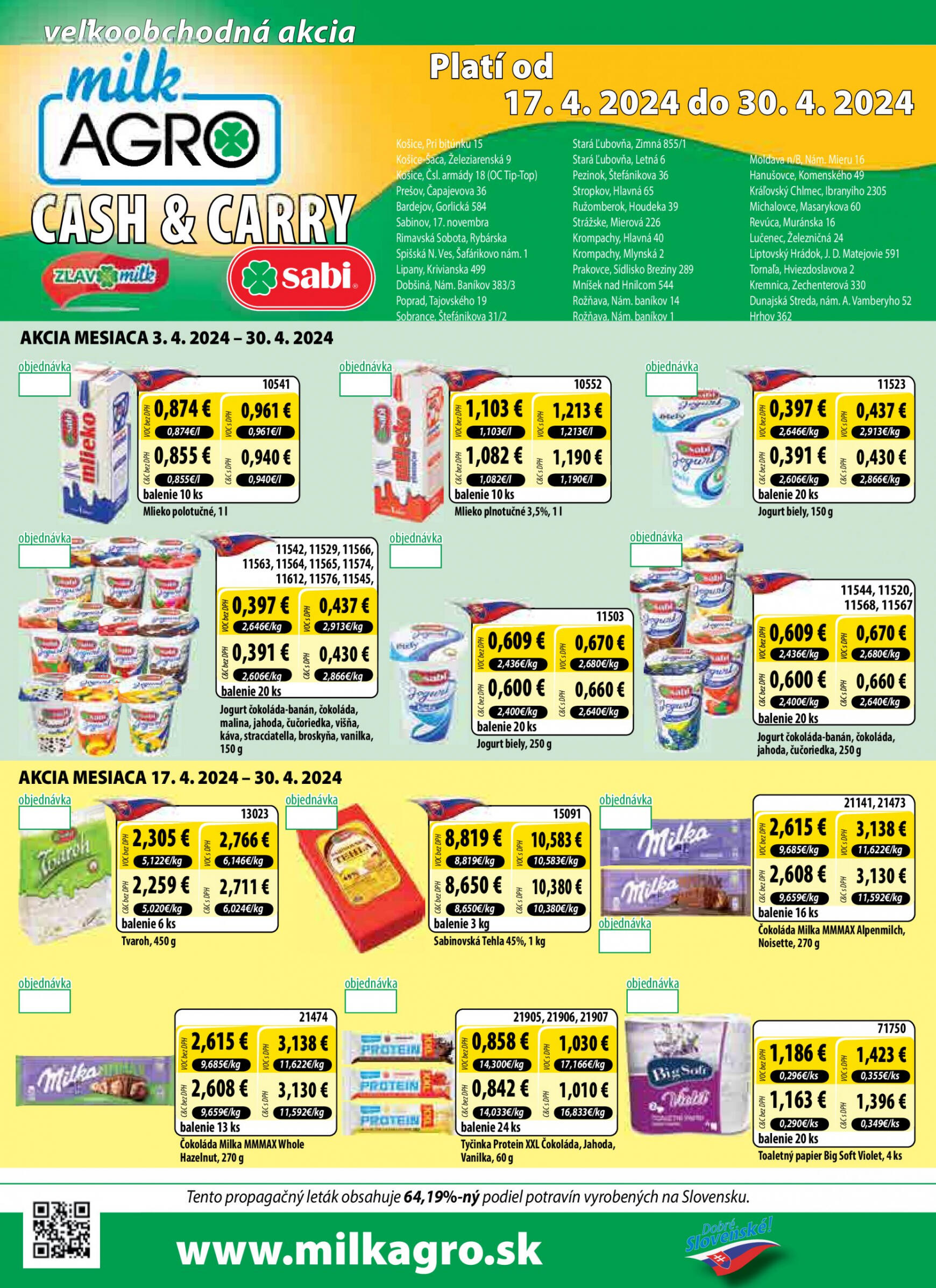 milk-agro - Milk Agro - Cash & Carry leták platný od 17.04. - 30.04.