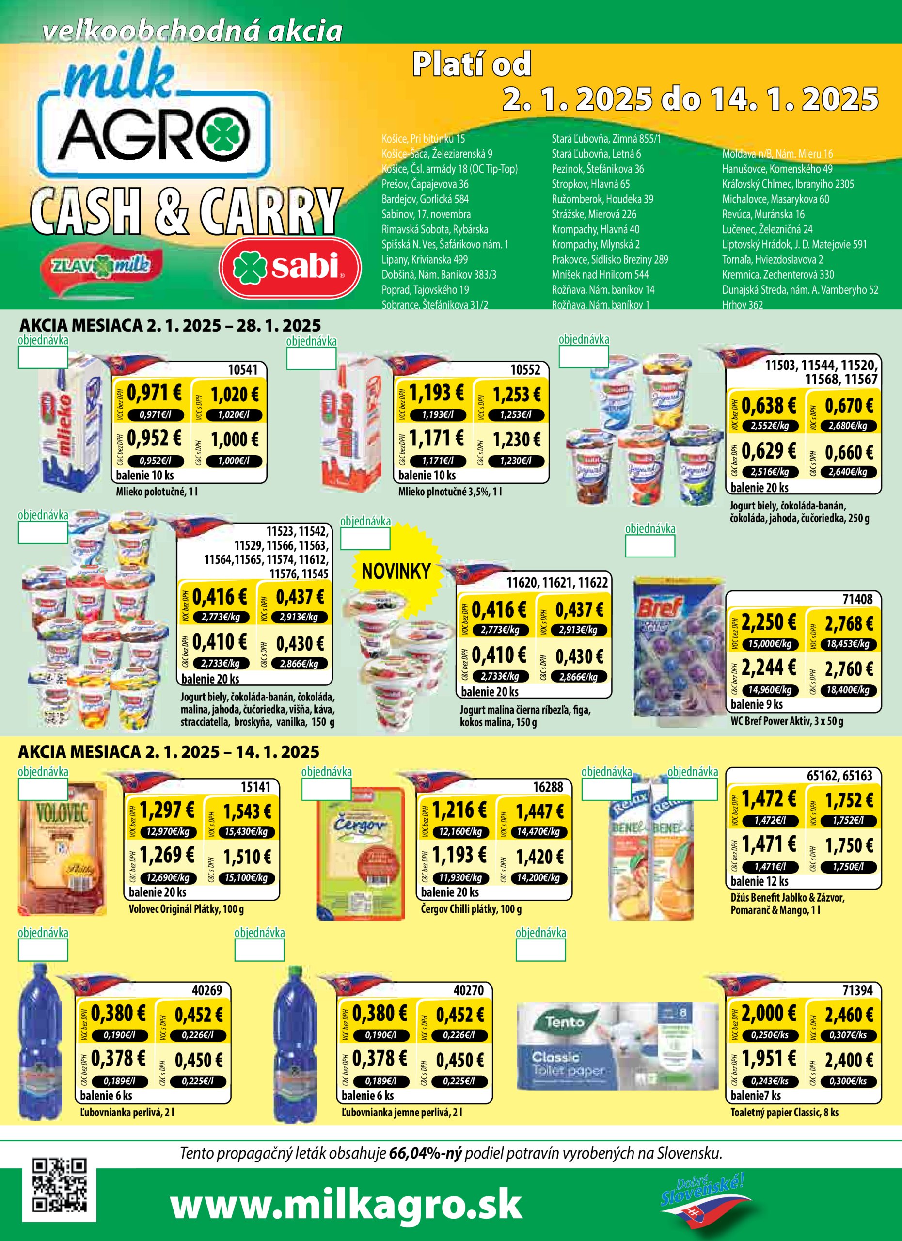 milk-agro - Milk Agro - Cash & Carry leták platný od 02.01. - 14.01.