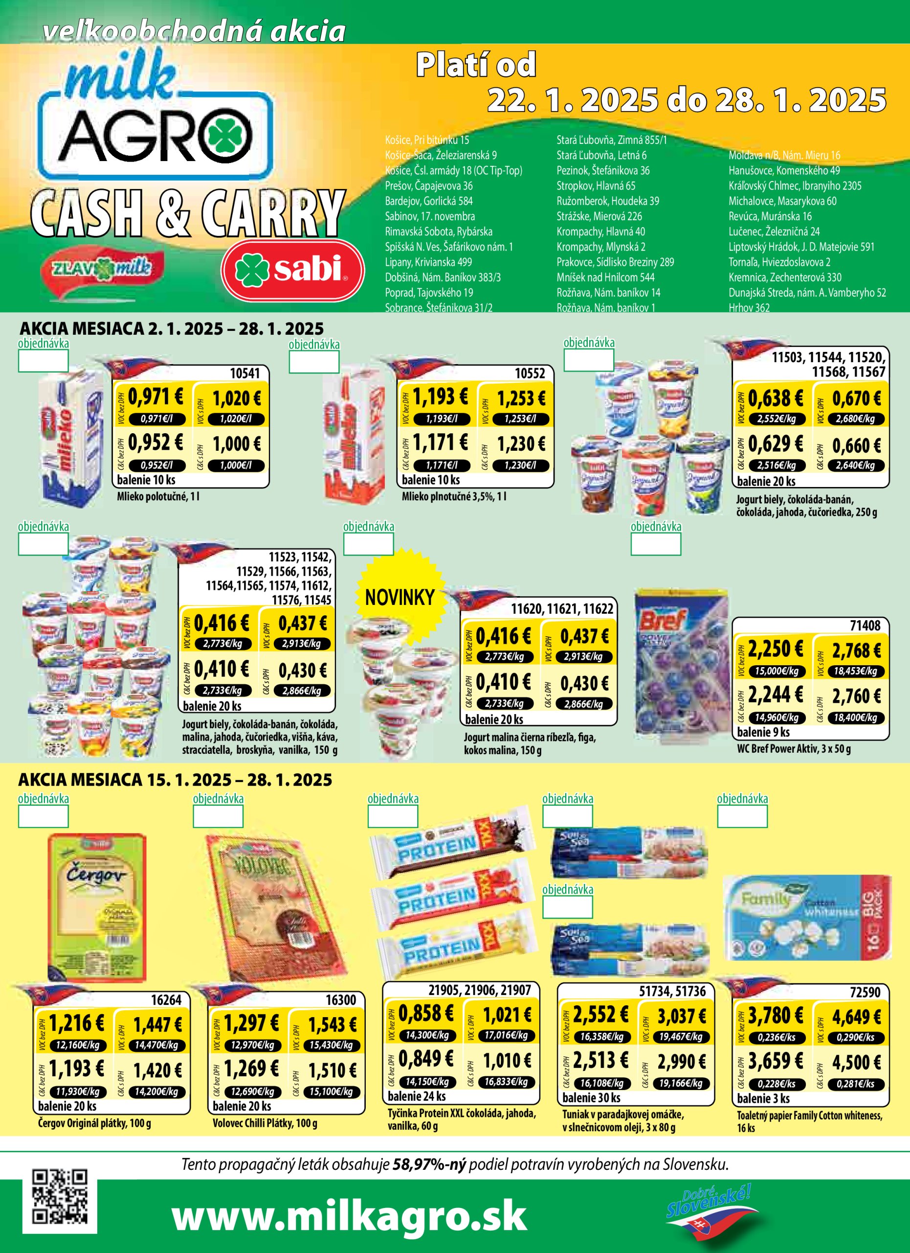 milk-agro - Milk Agro - Cash & Carry leták platný od 22.01. - 28.01.