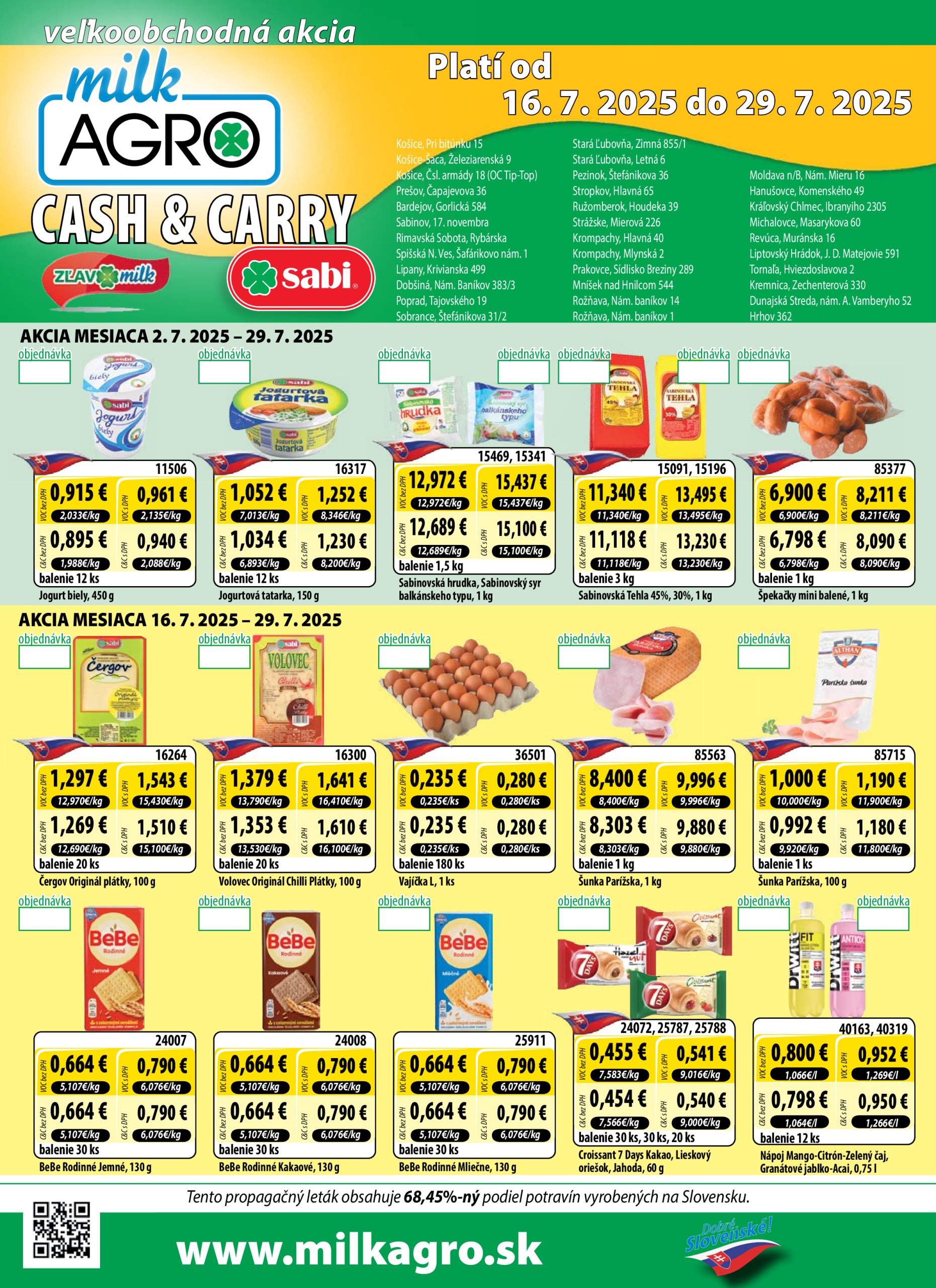 milk-agro - Leták Milk Agro - Cash & Carry platný od 16.07. do 29.07.