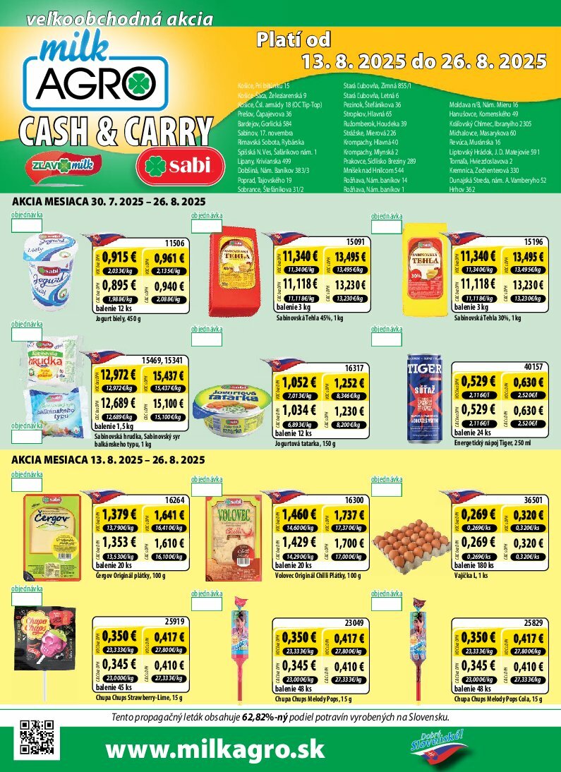 milk-agro - Leták Milk Agro - Cash & Carry platný od 13.08. do 26.08.