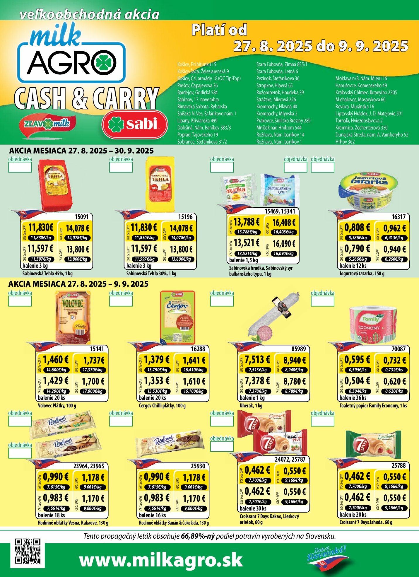 milk-agro - Leták Milk Agro - Cash & Carry platný od 27.08. do 09.09.