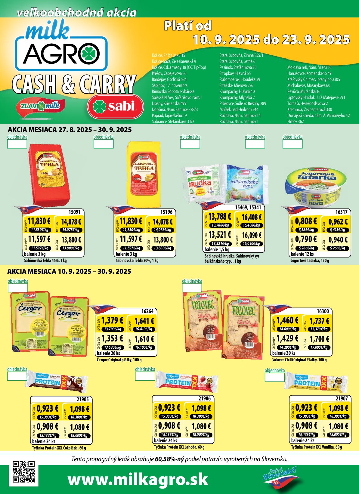 milk-agro - Leták Milk Agro - Cash & Carry platný od 10.09. do 23.09.