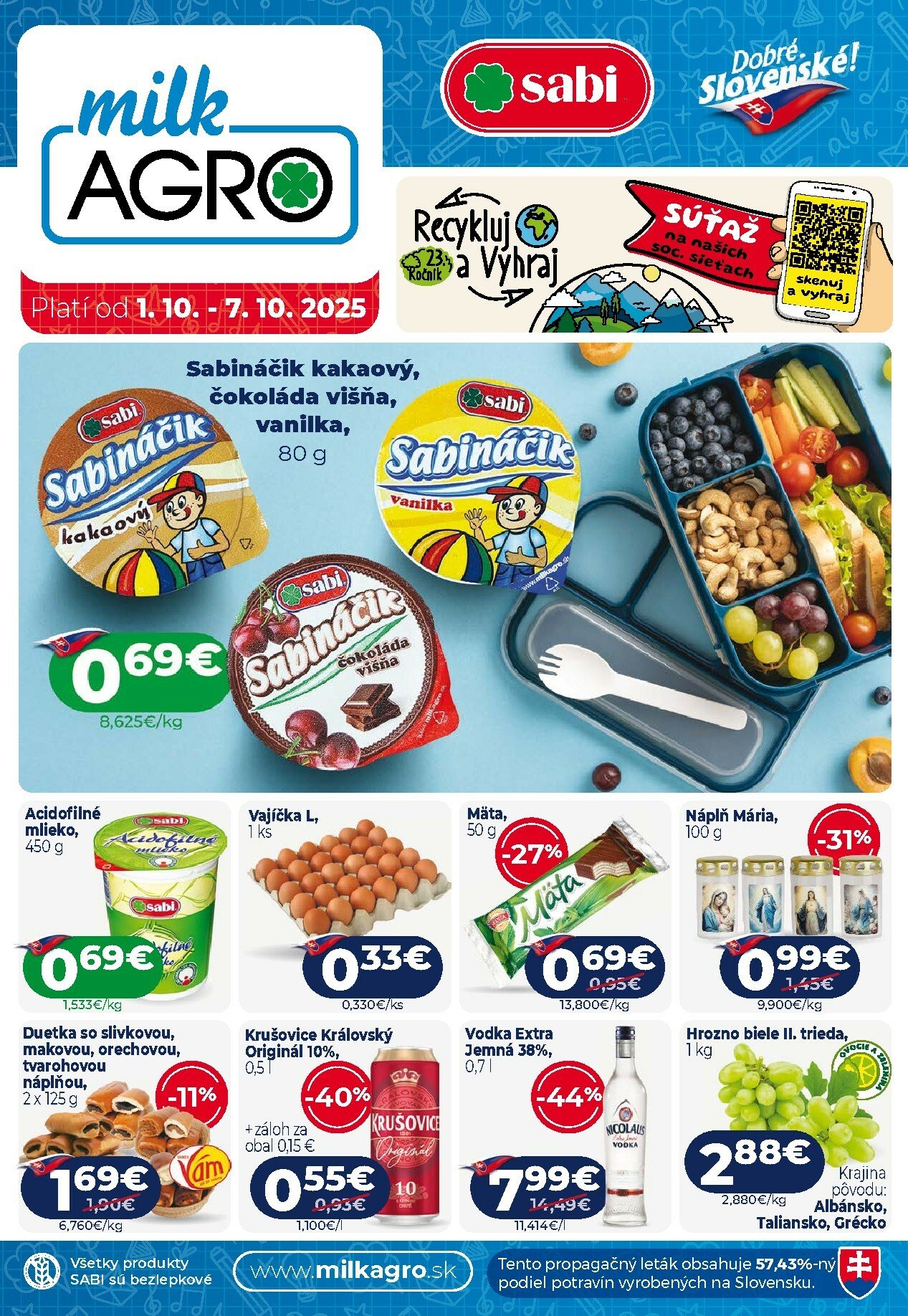 milk-agro - Leták Milk Agro platný od 01.10. do 07.10.