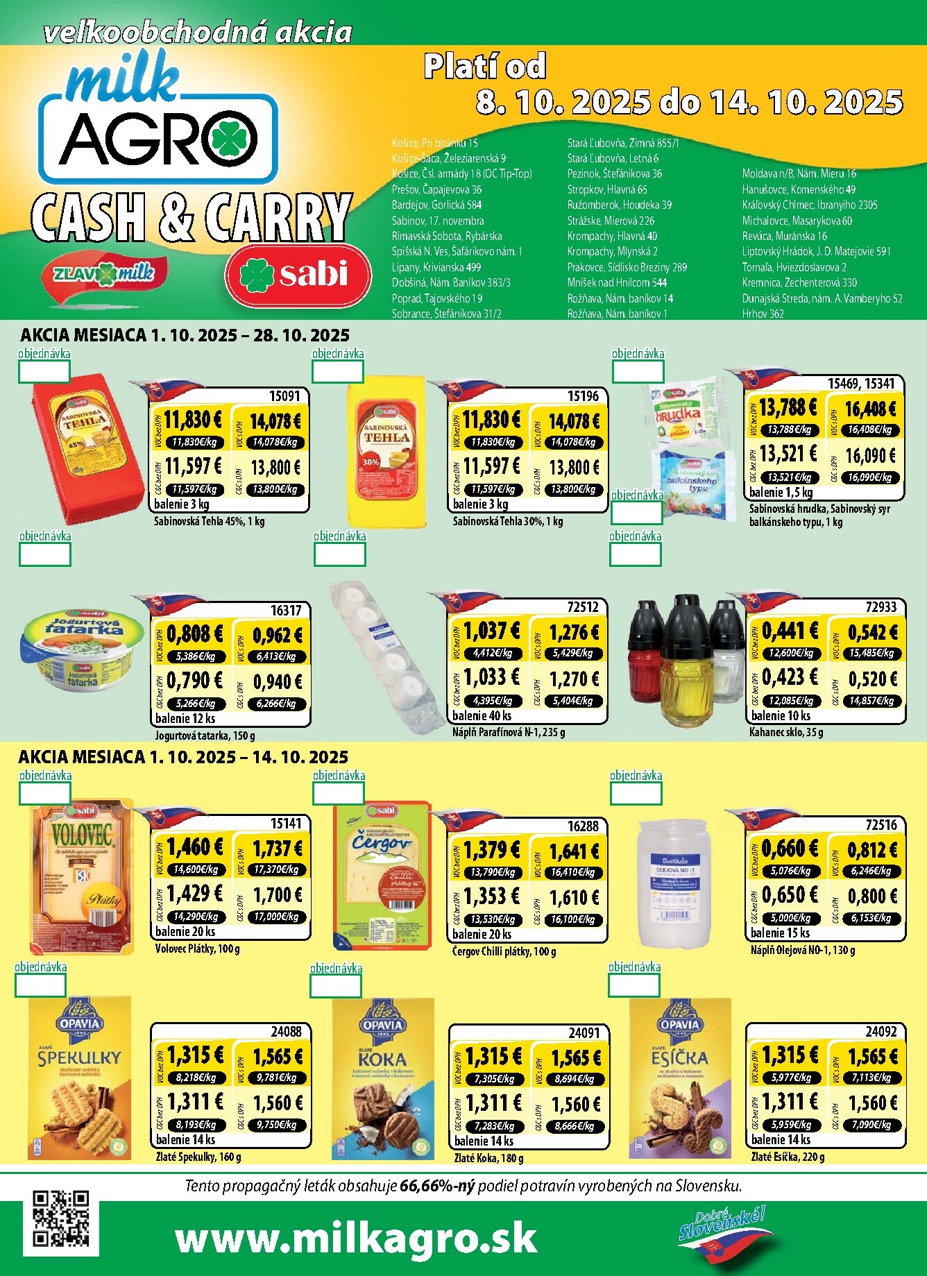 milk-agro - Leták Milk Agro - Cash & Carry platný od 08.10. do 14.10.