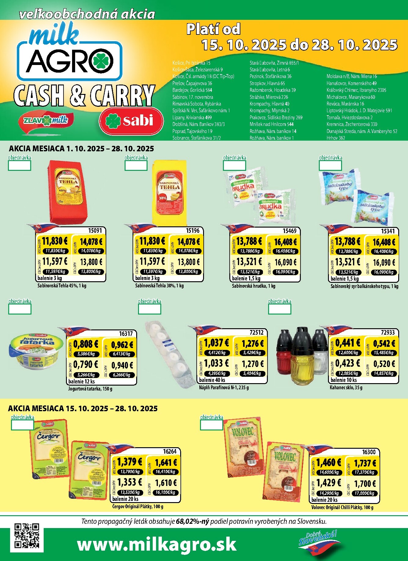 milk-agro - Leták Milk Agro - Cash & Carry platný od 15.10. do 28.10.