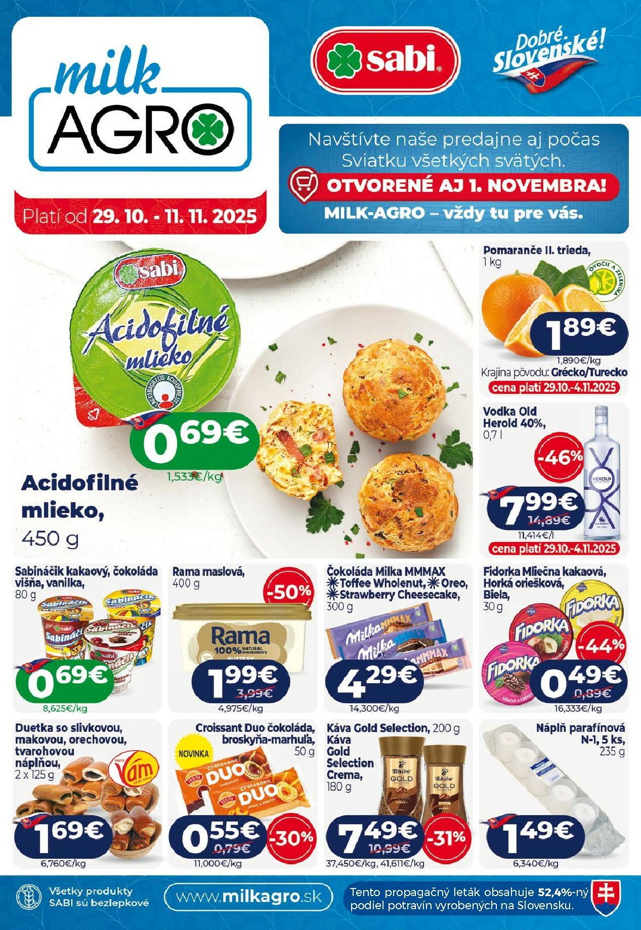 milk-agro - Leták Milk Agro platný od 29.10. do 11.11.