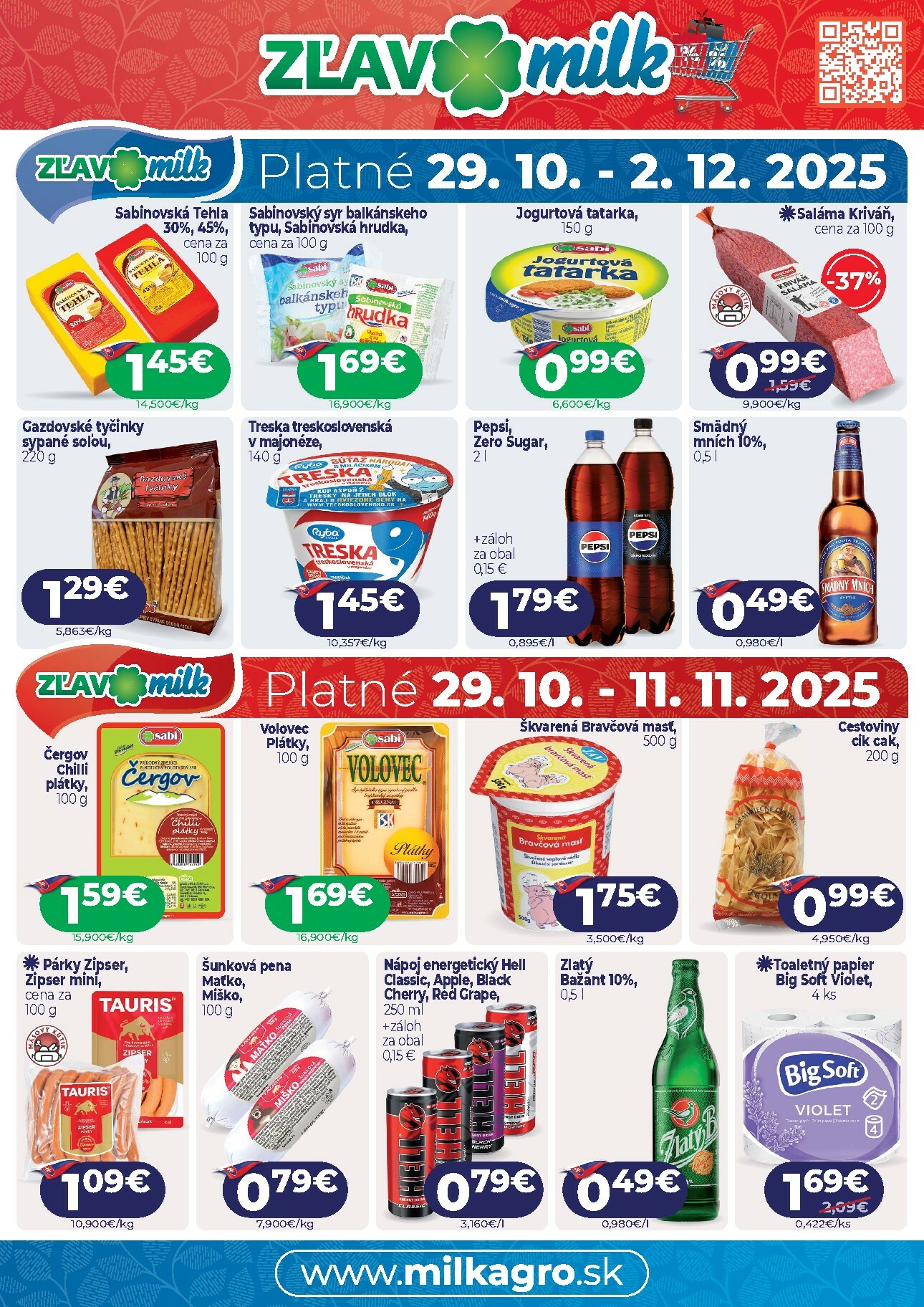 milk-agro - Leták Milk Agro - Zľavy Milk platný od 29.10. do 02.12.