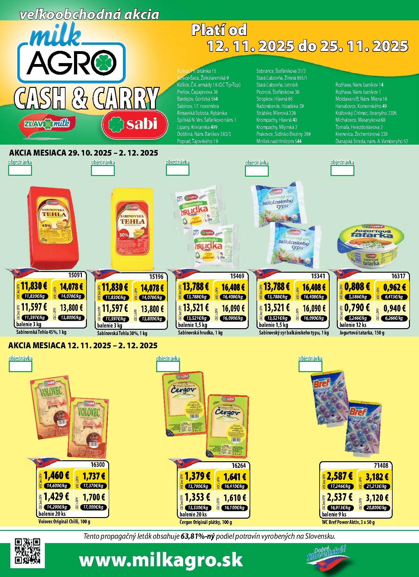 milk-agro - Leták Milk Agro - Cash & Carry platný od 12.11. do 25.11. - page: 1