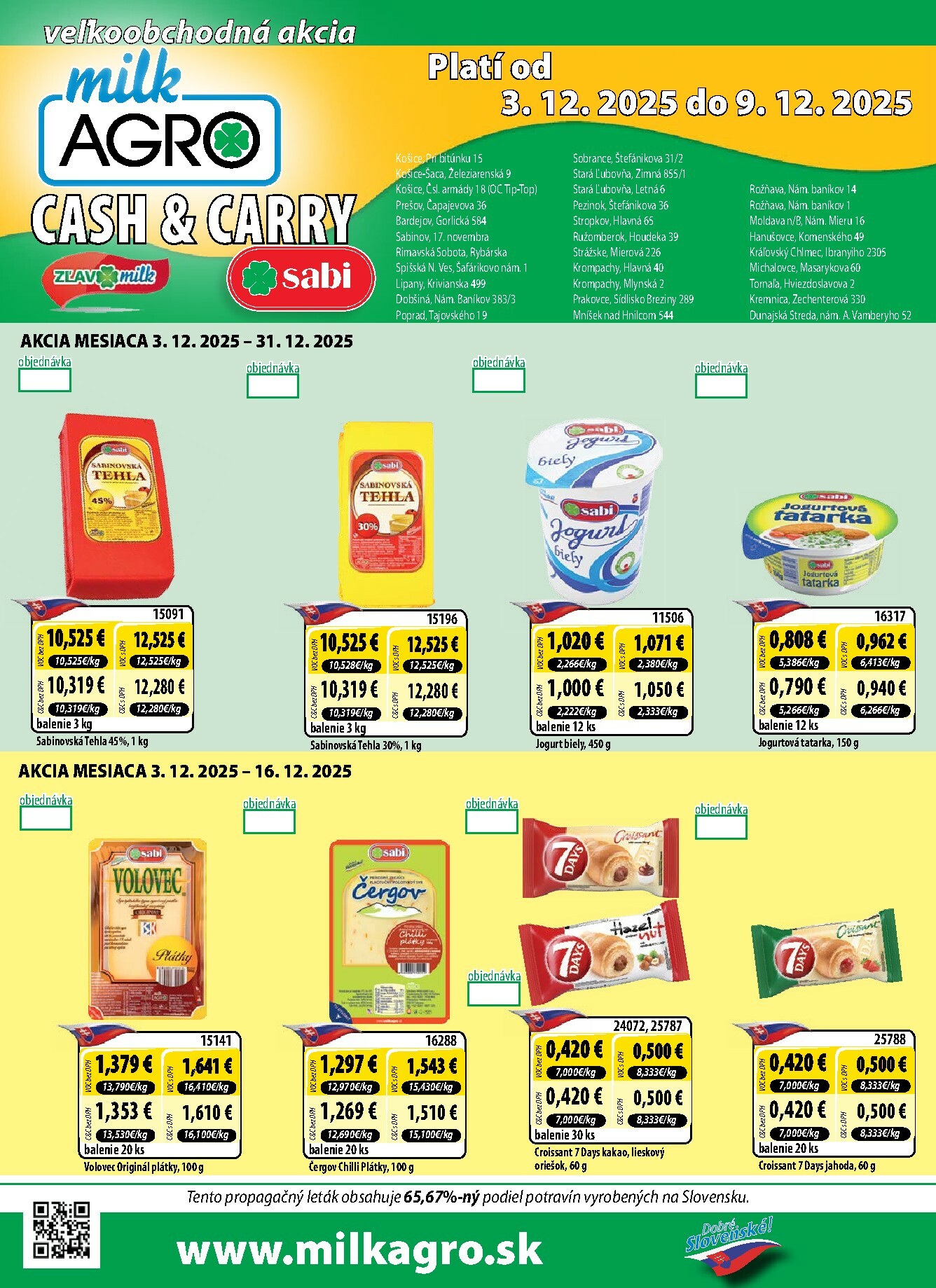 milk-agro - Leták Milk Agro - Cash & Carry platný od 03.12. do 09.12.