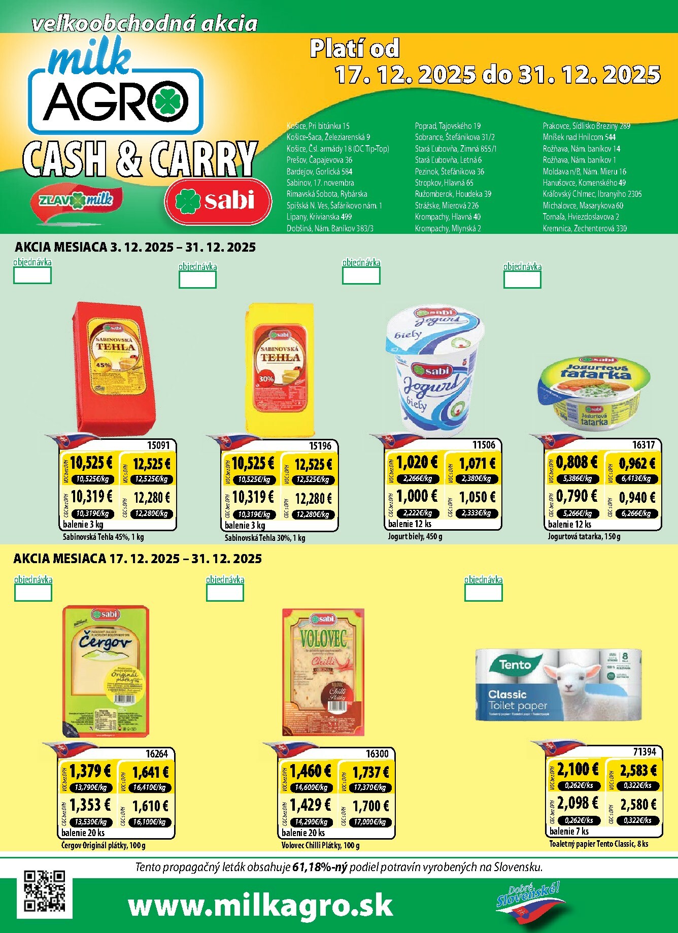 milk-agro - Leták Milk Agro - Cash & Carry platný od 17.12. do 31.12.