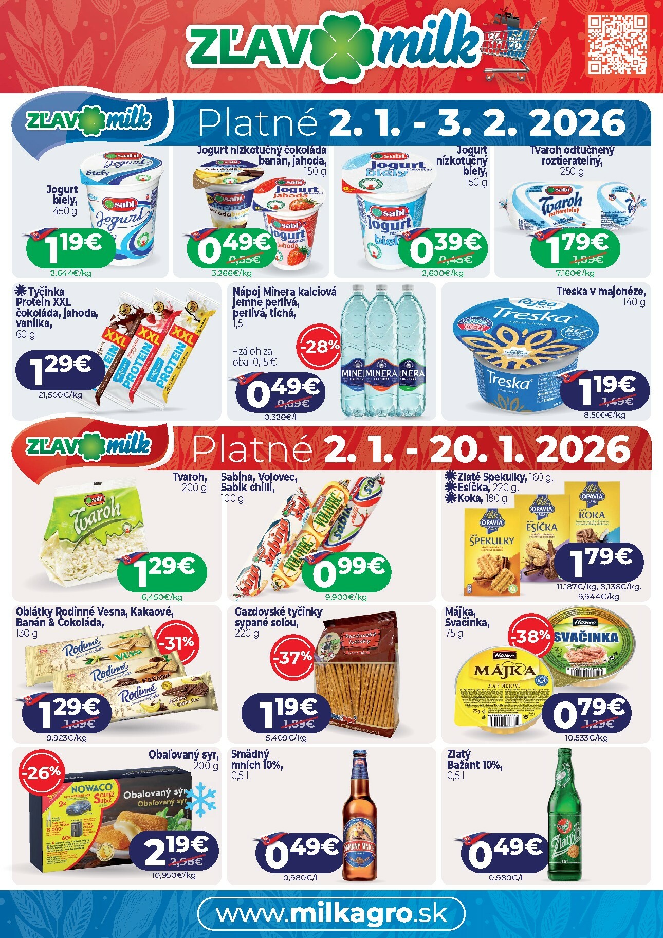 milk-agro - Leták Milk Agro - Zľavomilk platný od 02.01. do 03.02. - page: 1