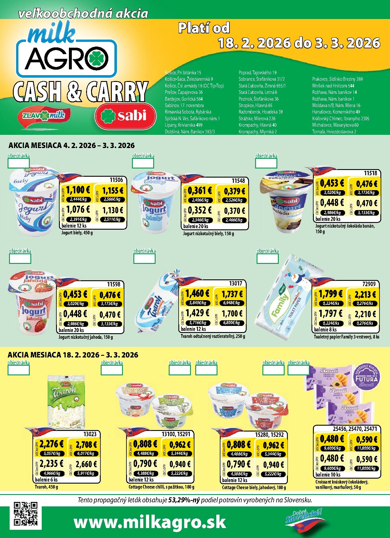 milk-agro - Leták Milk Agro - Cash & Carry platný od 18.02.2026 do 03.03.2026 - page: 1