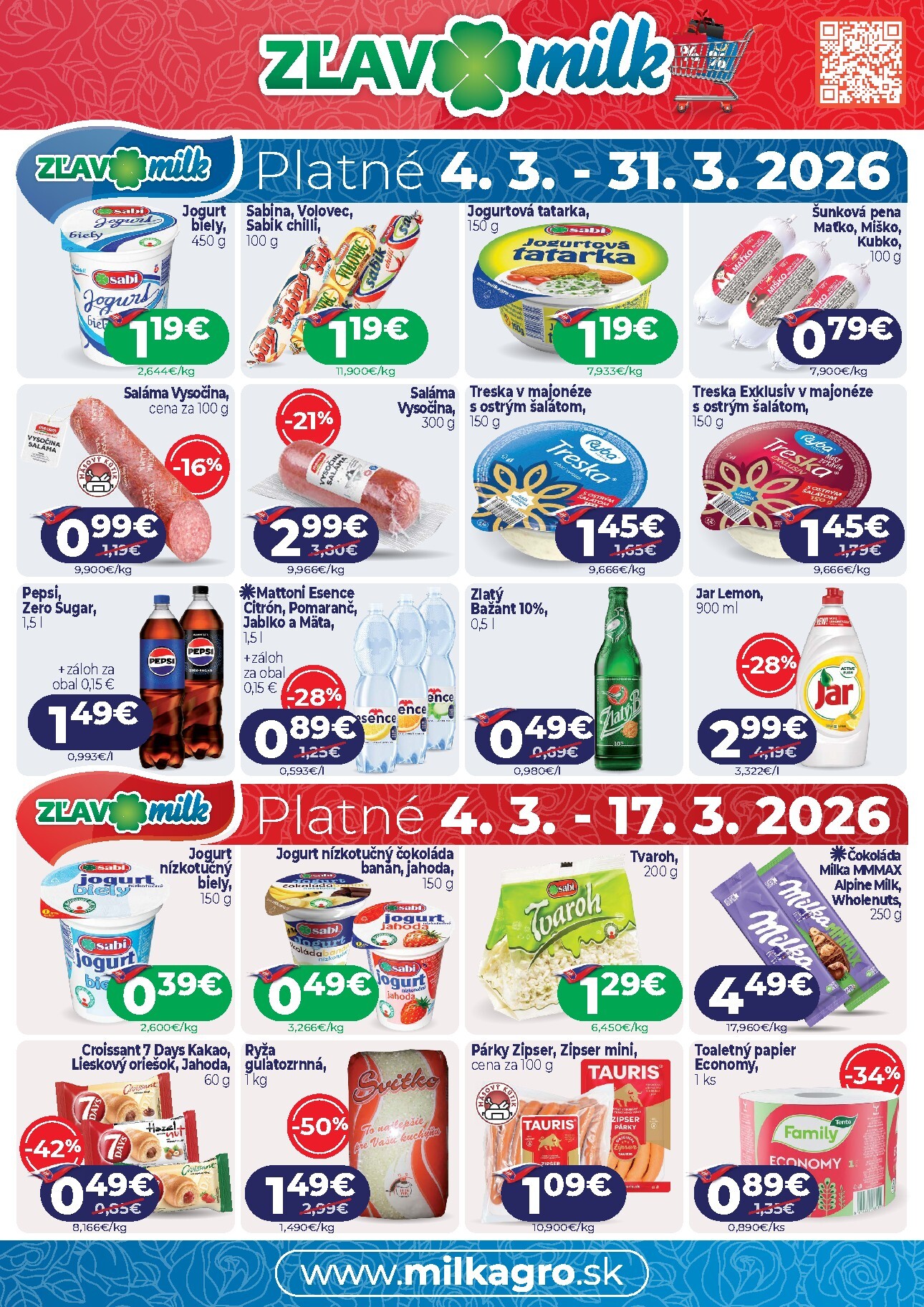 milk-agro - Leták Milk Agro - Zľavy Milk platný od 04.03.2026 do 31.03.2026