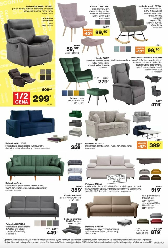 sconto-nabytok - Leták SCONTO nábytok platný od 06.08. do 26.08. - page: 14