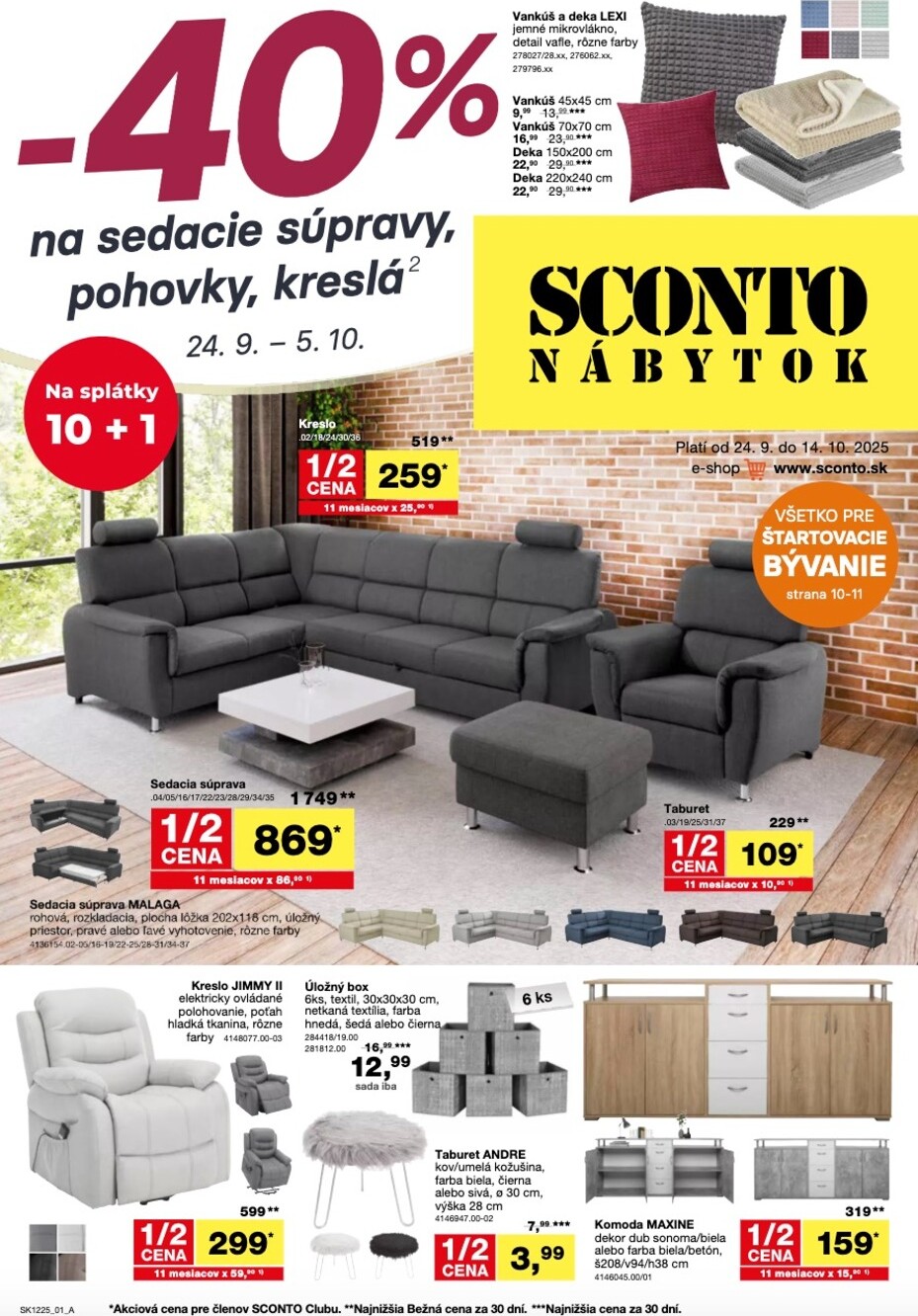 sconto-nabytok - Leták SCONTO nábytok platný od 24.09. do 14.10. - page: 1