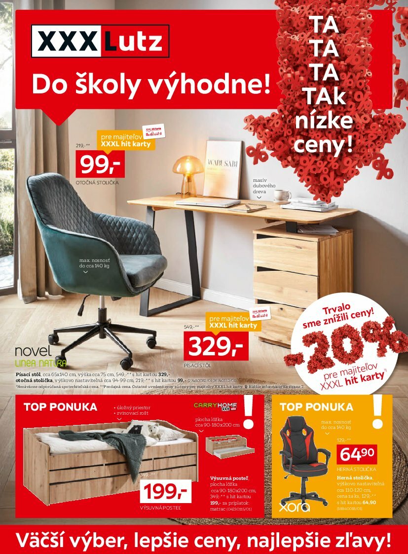 xxxlutz - Leták XXXLutz - Do školy výhodne s XXXLutz platný od 04.08. do 31.08.