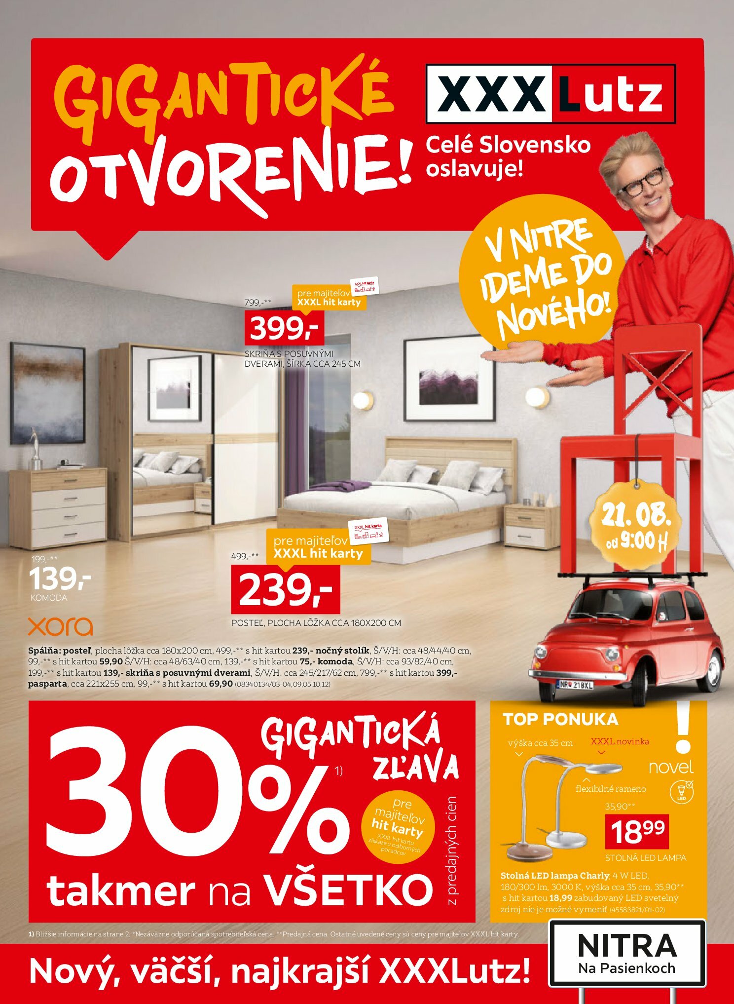 xxxlutz - Leták XXXLutz - Zľava 30 % takmer na všetko! platný od 18.08. do 31.08.