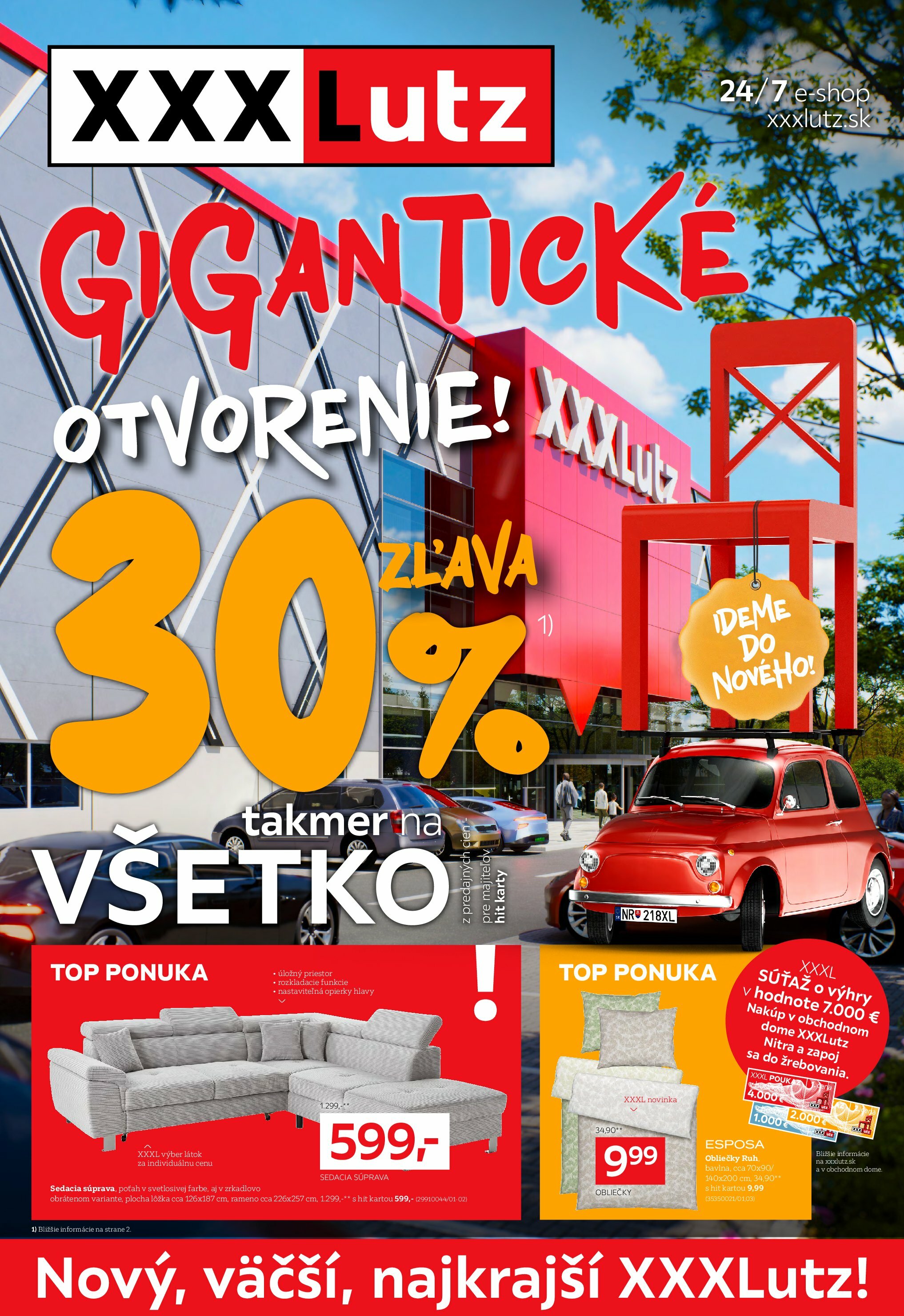 xxxlutz - Leták XXXLutz - Gigantické otvorenie XXXLutz v Nitre platný od 25.08. do 07.09.