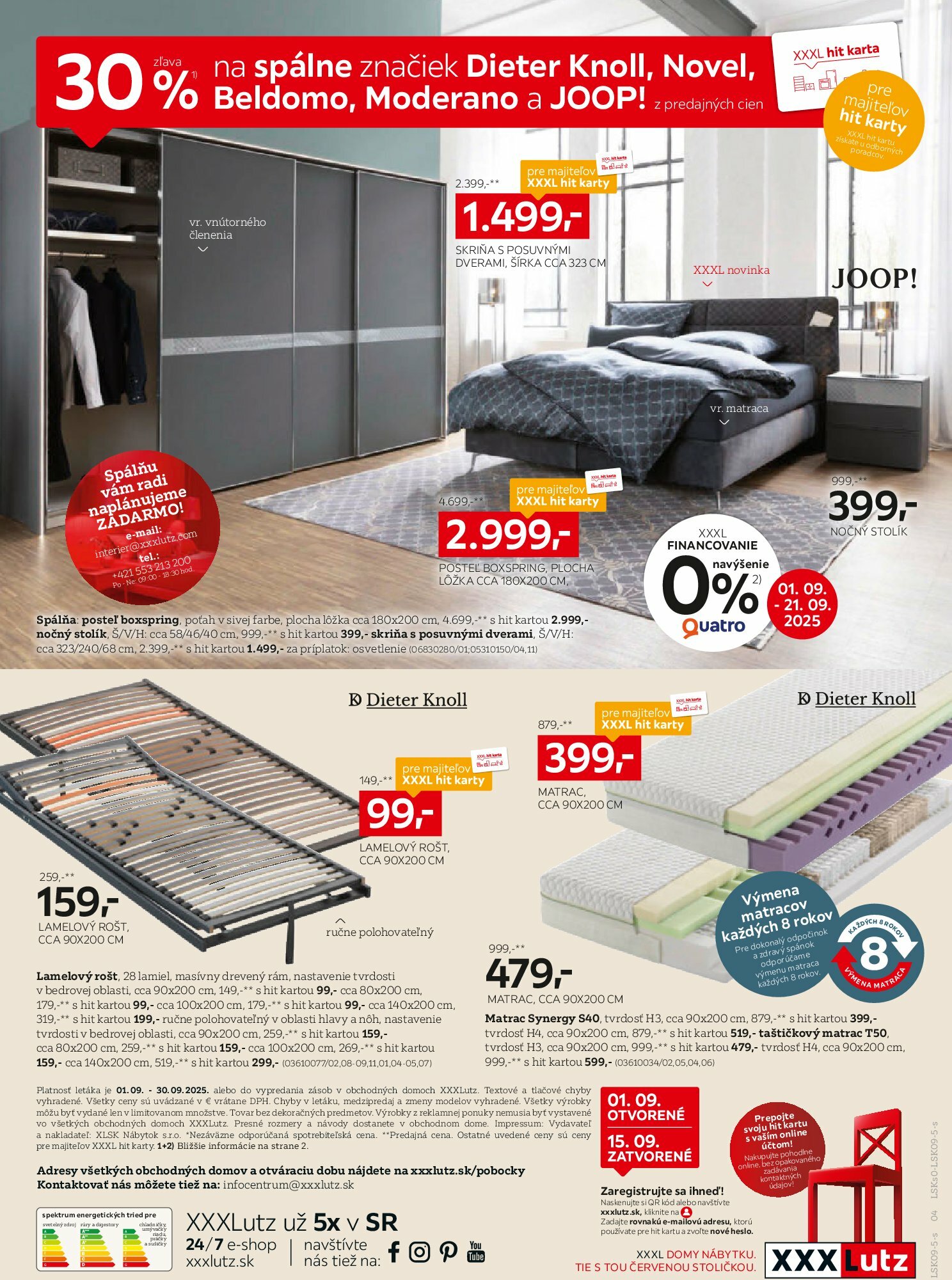 xxxlutz - Leták XXXLutz - Zľava 30 % na vybrané značky spální platný od 01.09. do 30.09. - page: 4