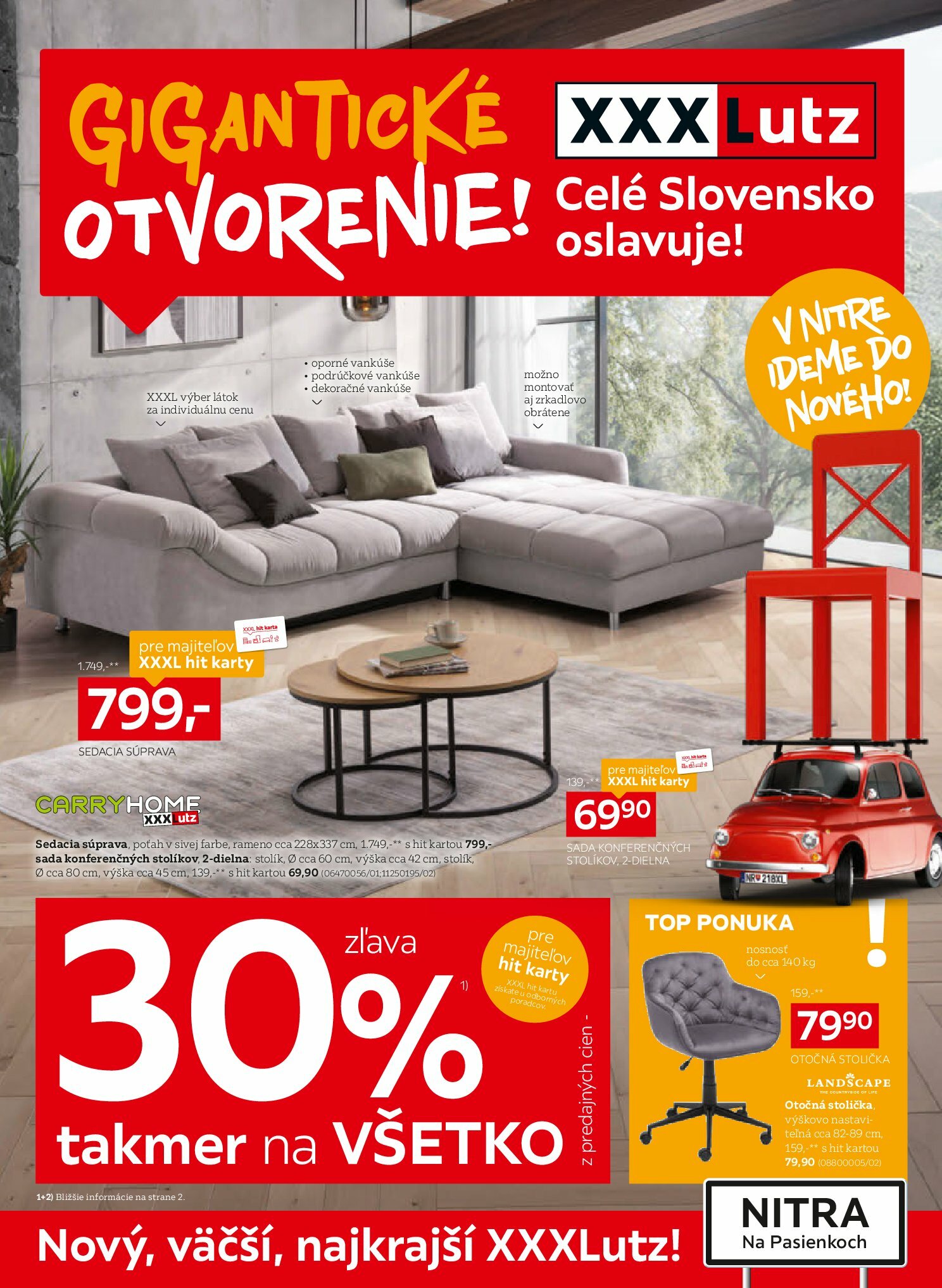 xxxlutz - Leták XXXLutz - Zľava 30% na takmer všetko platný od 01.09. do 14.09.