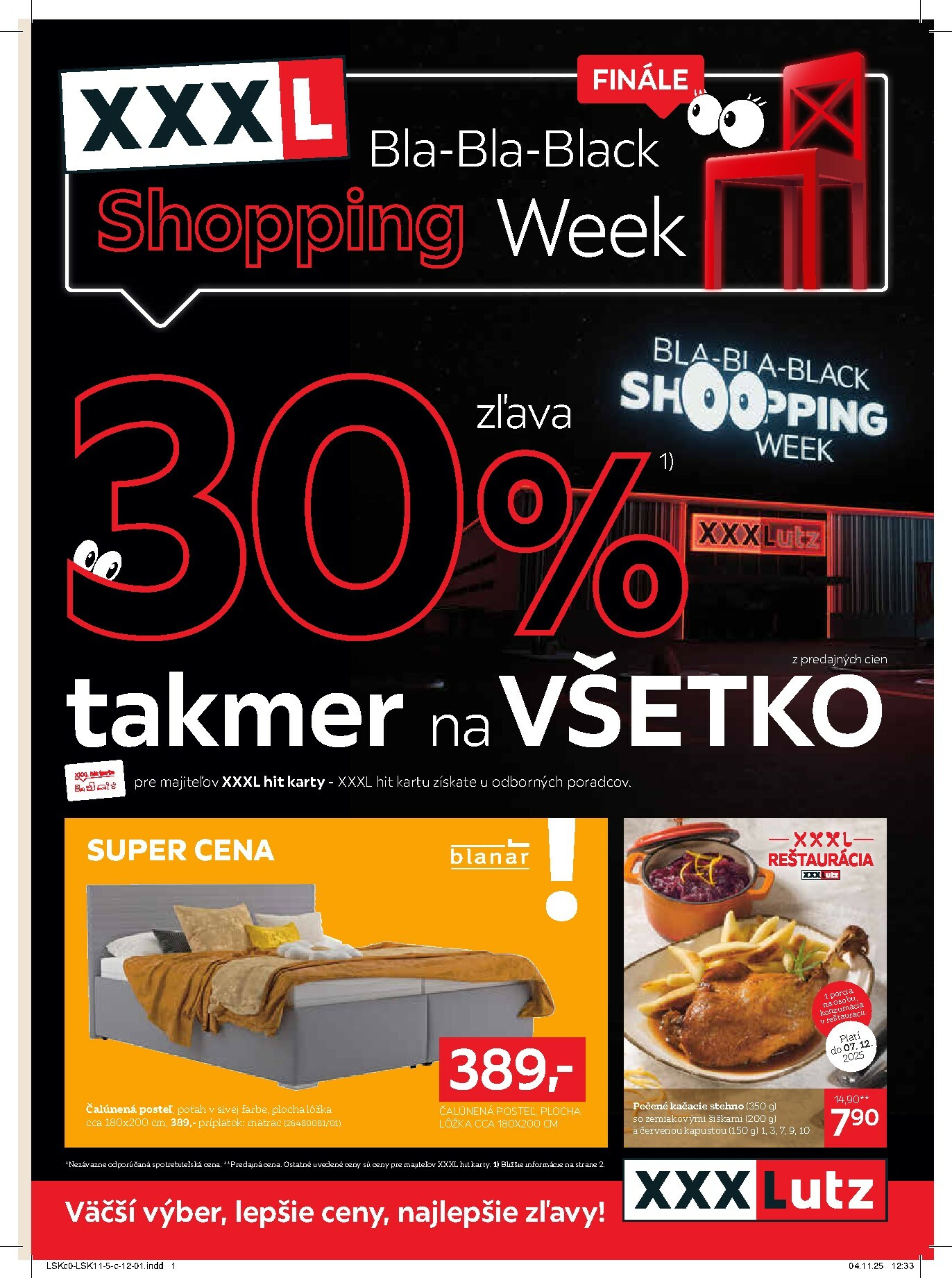 xxxlutz - Leták XXXLutz - Zľava 30% na takmer všetko platný od 24.11. do 07.12. - page: 1