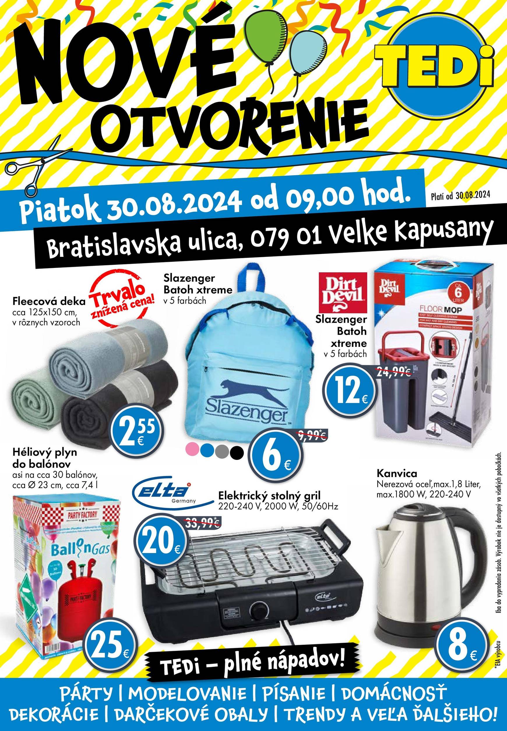 tedi - TEDi - Nové otvorenie - Velké Kapusany leták platný od 30.08. - 15.09.