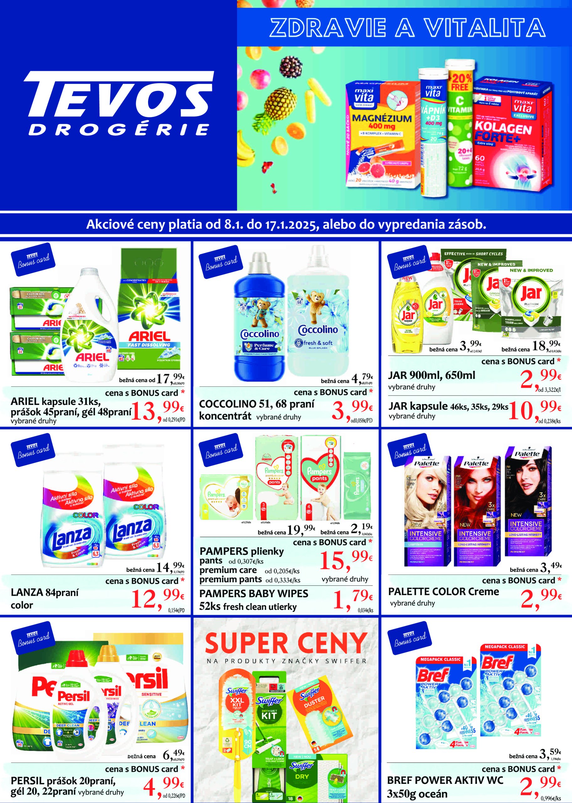 tevos-drogerie - TEVOS drogérie leták platný od 08.01. - 17.01. - page: 1