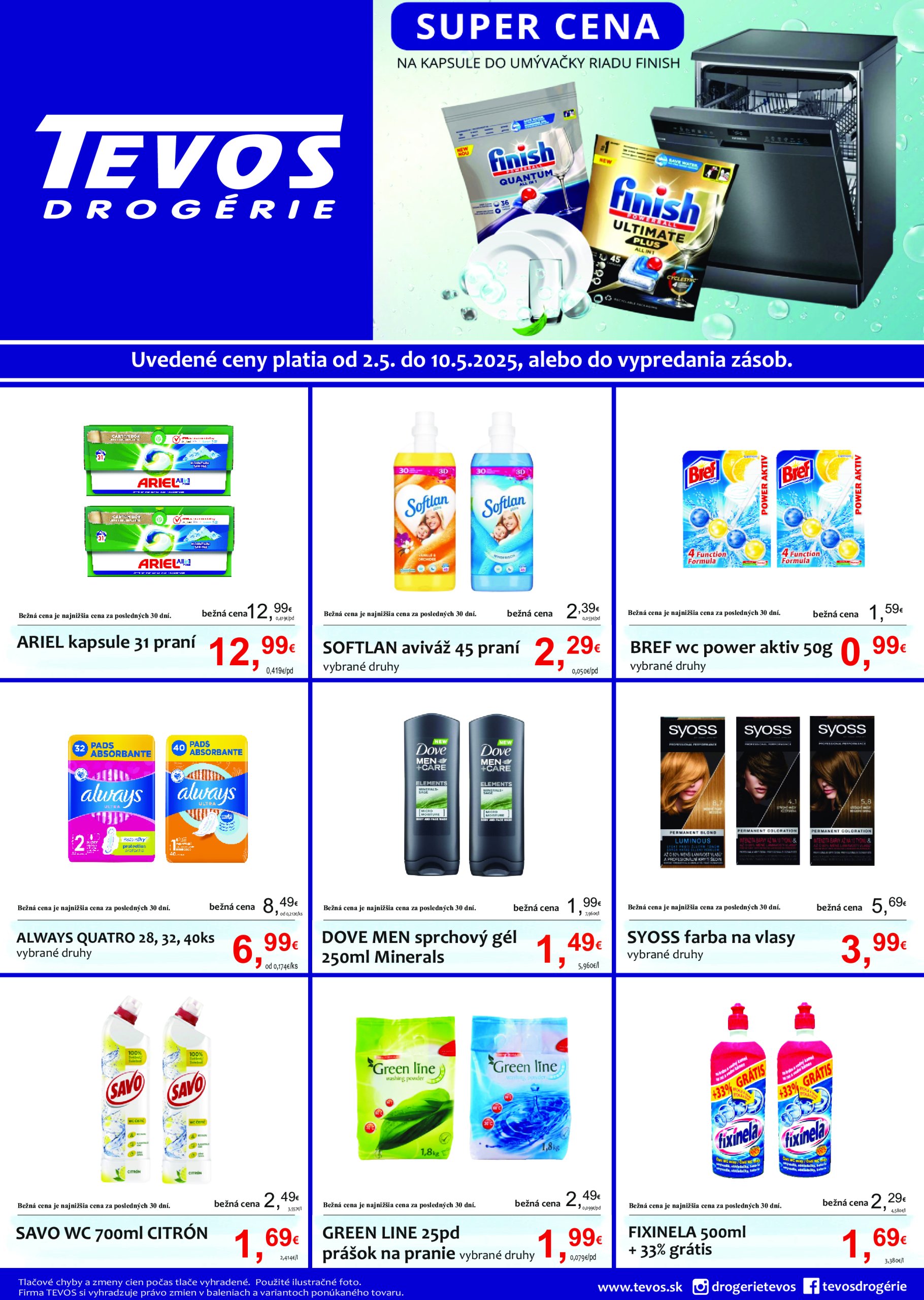 tevos-drogerie - TEVOS drogérie leták platný od 02.05. - 10.05.