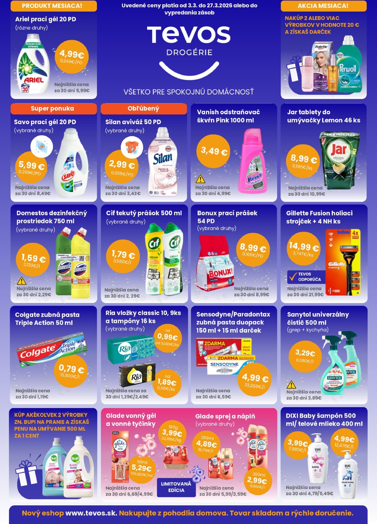 tevos-drogerie - Leták TEVOS drogérie platný od 03.03.2026 do 27.03.2026 - page: 1