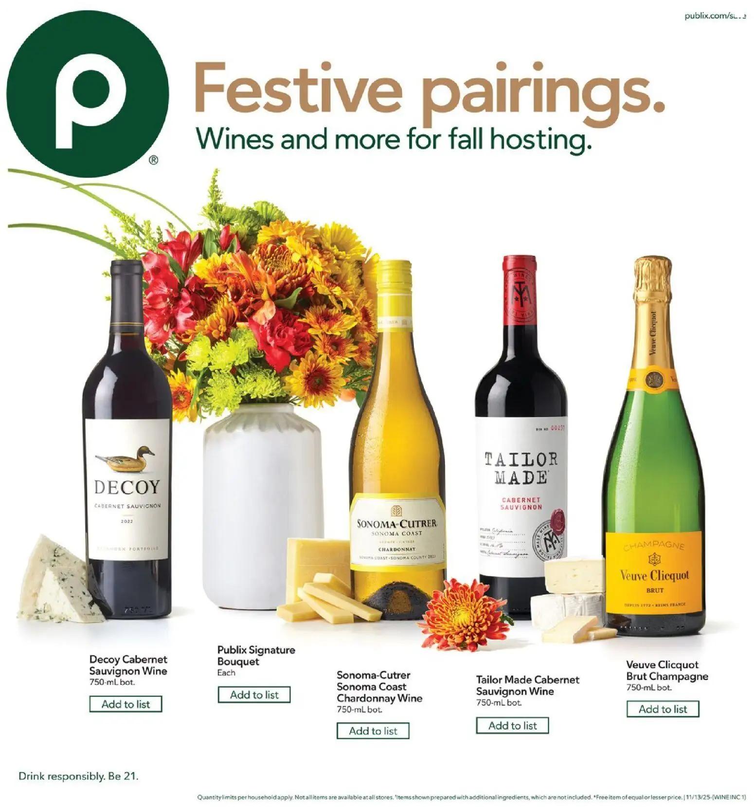 publix - Publix Wines Pairings - 11/12 - 11/18 2025