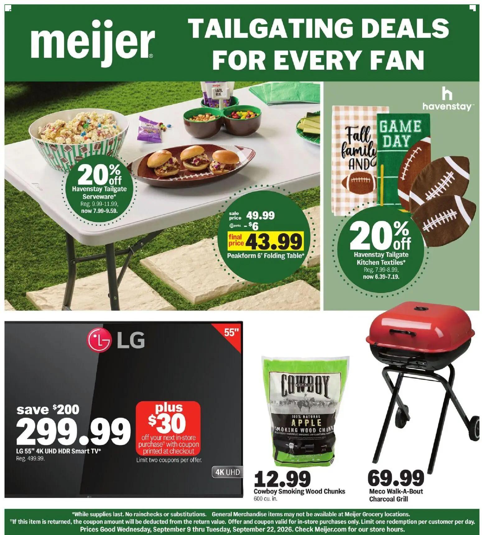 meijer - Meijer Tailgating Deals For Every Fan - 09/09 - 09/15 2026 - page: 1