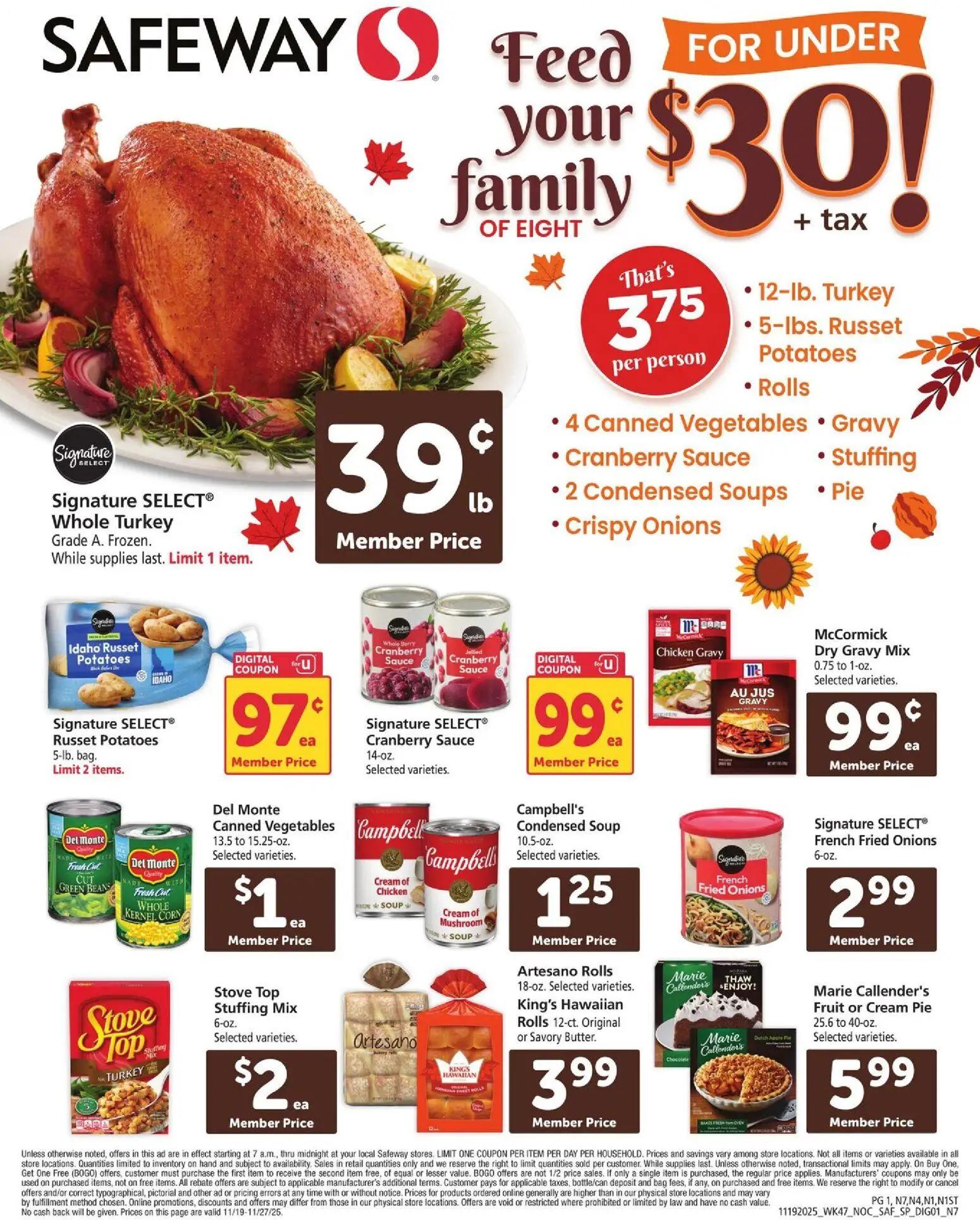 safeway - Safeway Specialty Publication - 11/19 - 11/27 2025 - page: 1