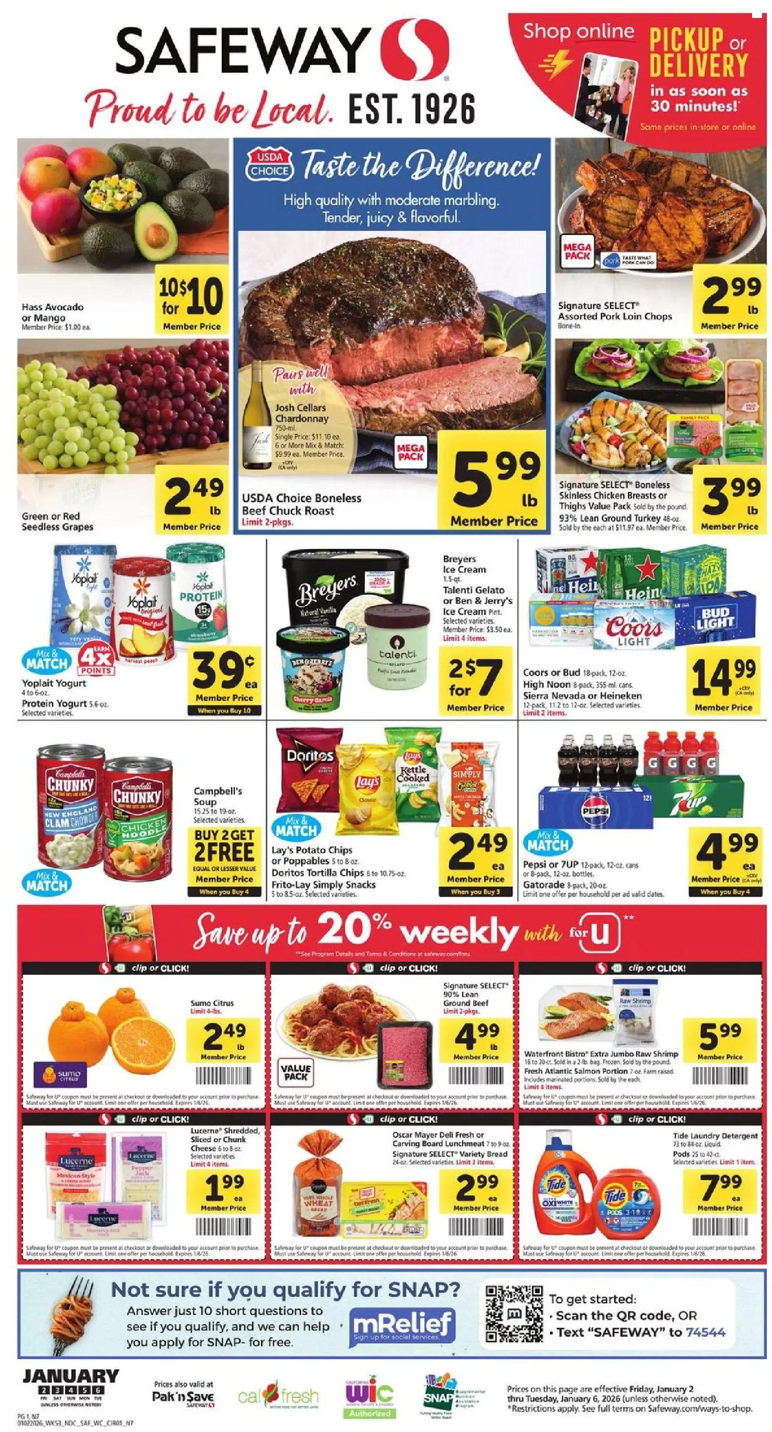 safeway - Safeway Weekly Ad - 01/02 - 01/06 2026 - page: 1