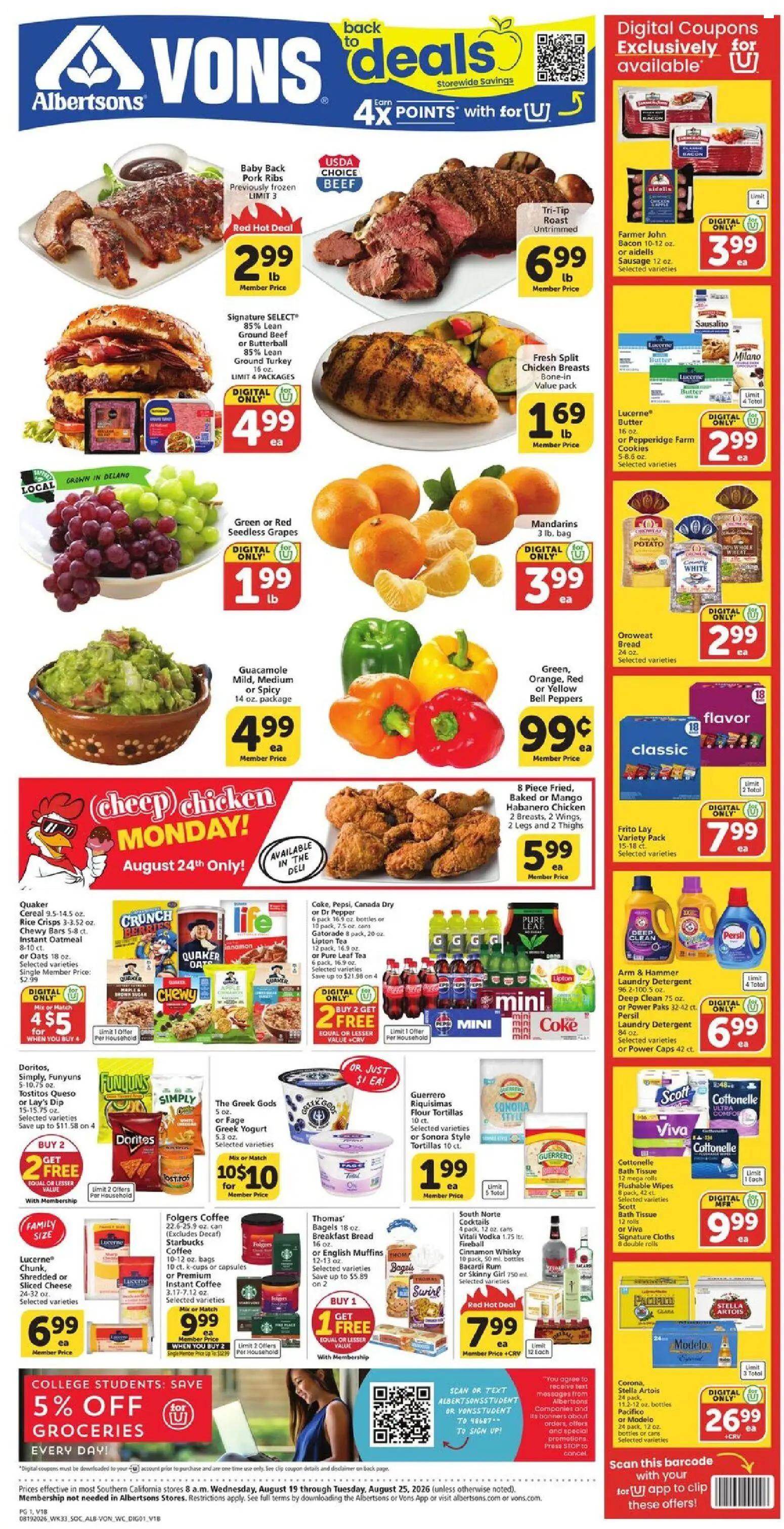vons - Vons Weekly Ad - 08/19 - 08/25 2026