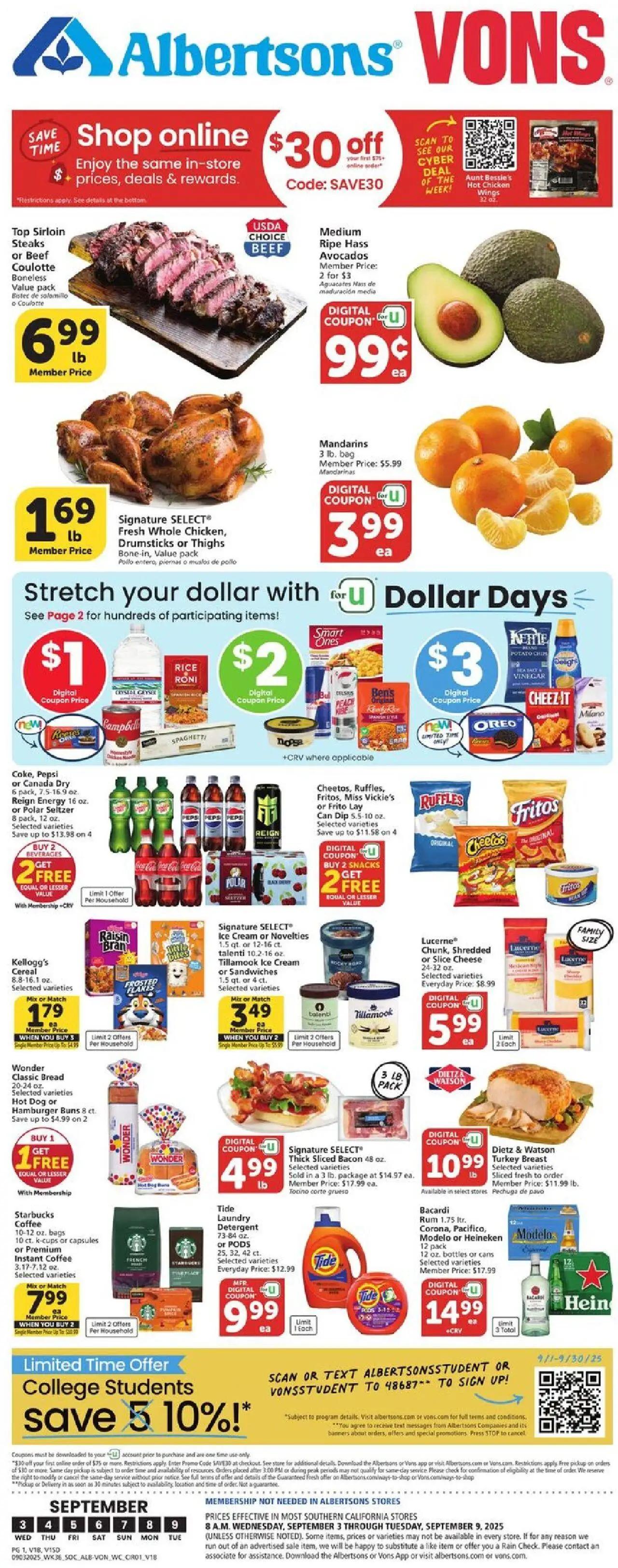 vons - Vons Weekly Ad - 09/03 - 09/09 2025