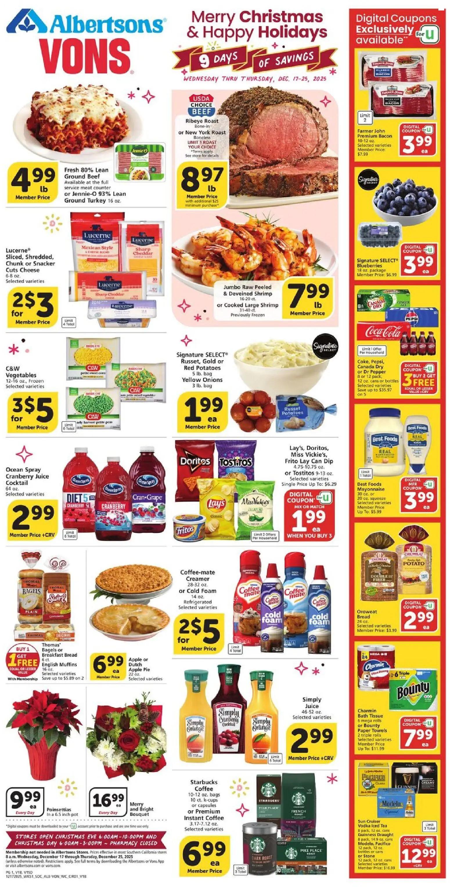 vons - Vons Weekly Ad - 12/17 - 12/25 2025 - page: 1