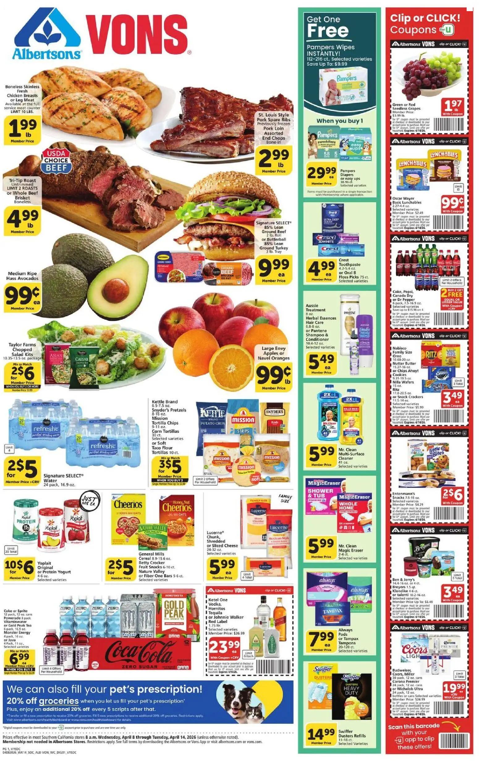 vons - Vons Weekly Ad - 04/08 - 04/14 2026 - page: 1