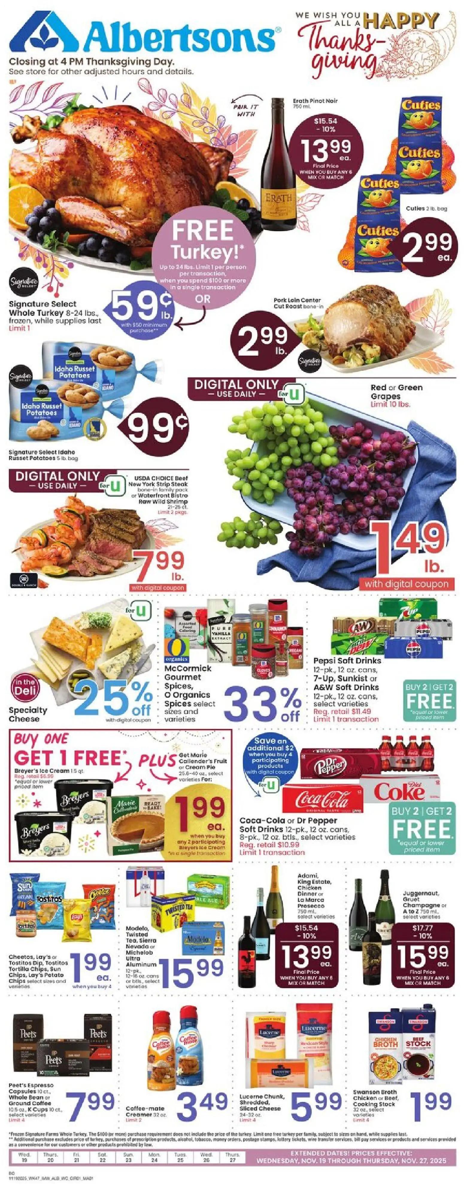 albertsons - Albertsons Weekly Ad - 11/19 - 11/27 2025 - page: 1