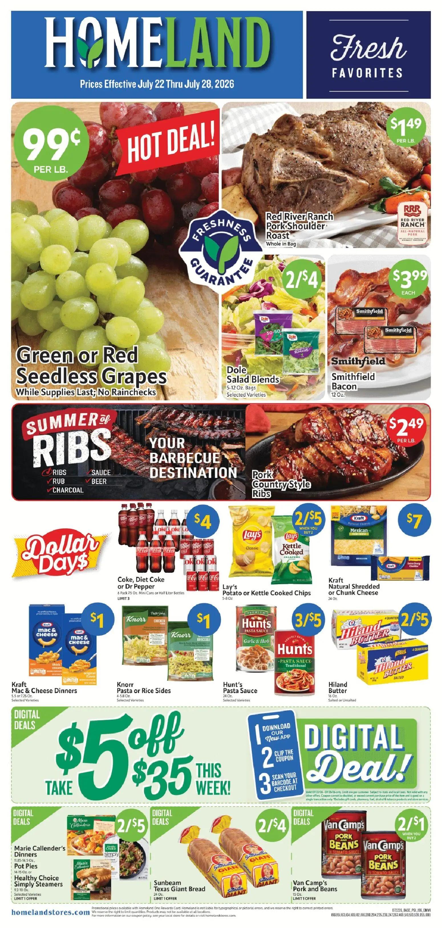 homeland - Homeland Weekly Ad - 07/22 - 07/28 2026 - page: 1